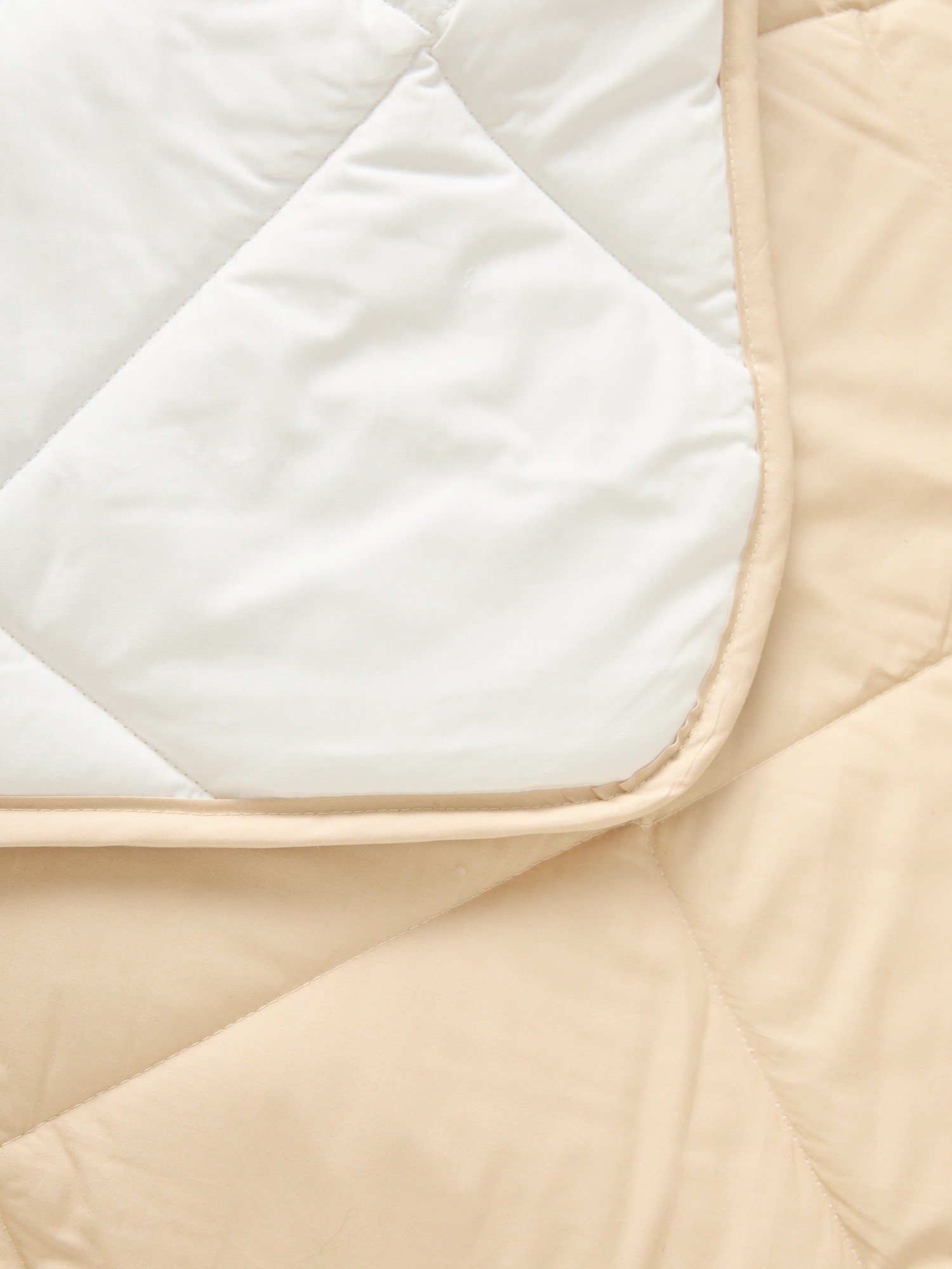 Reversible cotton percale quilt, Beige, large image number 1