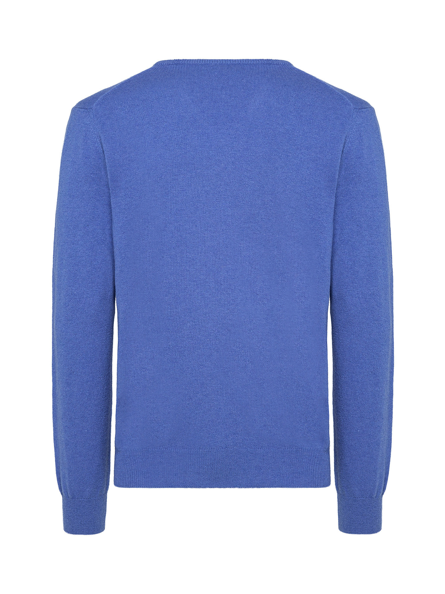 Cashmere Blend V-neck sweater with noble fibers, Aviation Blue, large image number 1