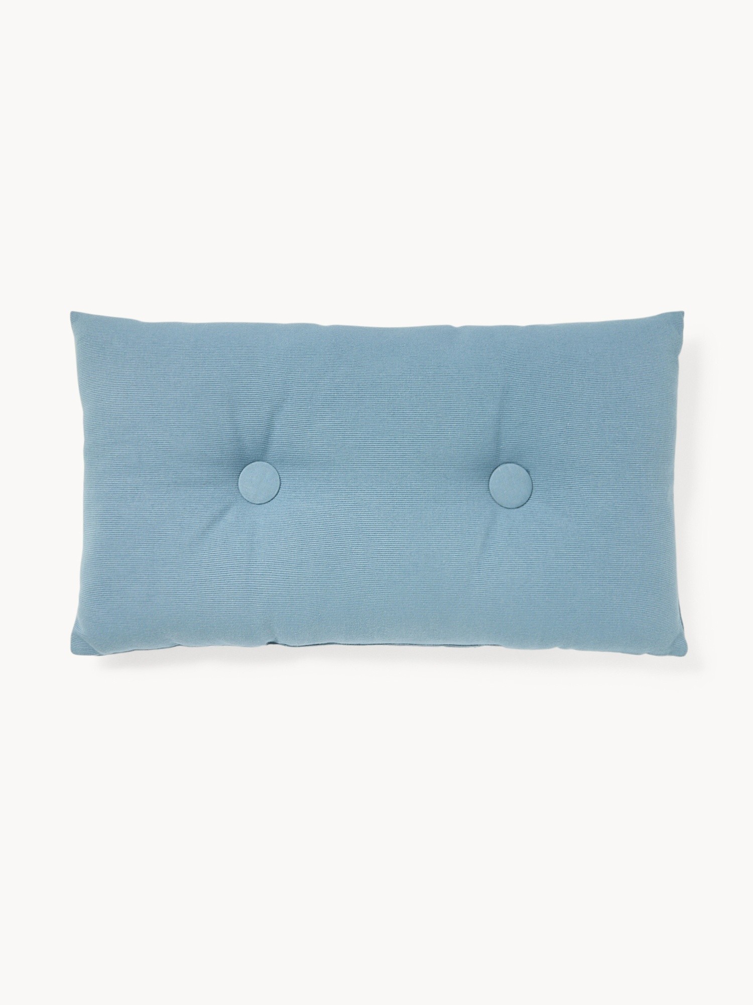 Ribbed cotton pillow with buttons, 35x60cm - Discounted Price, Blue, large image number 0