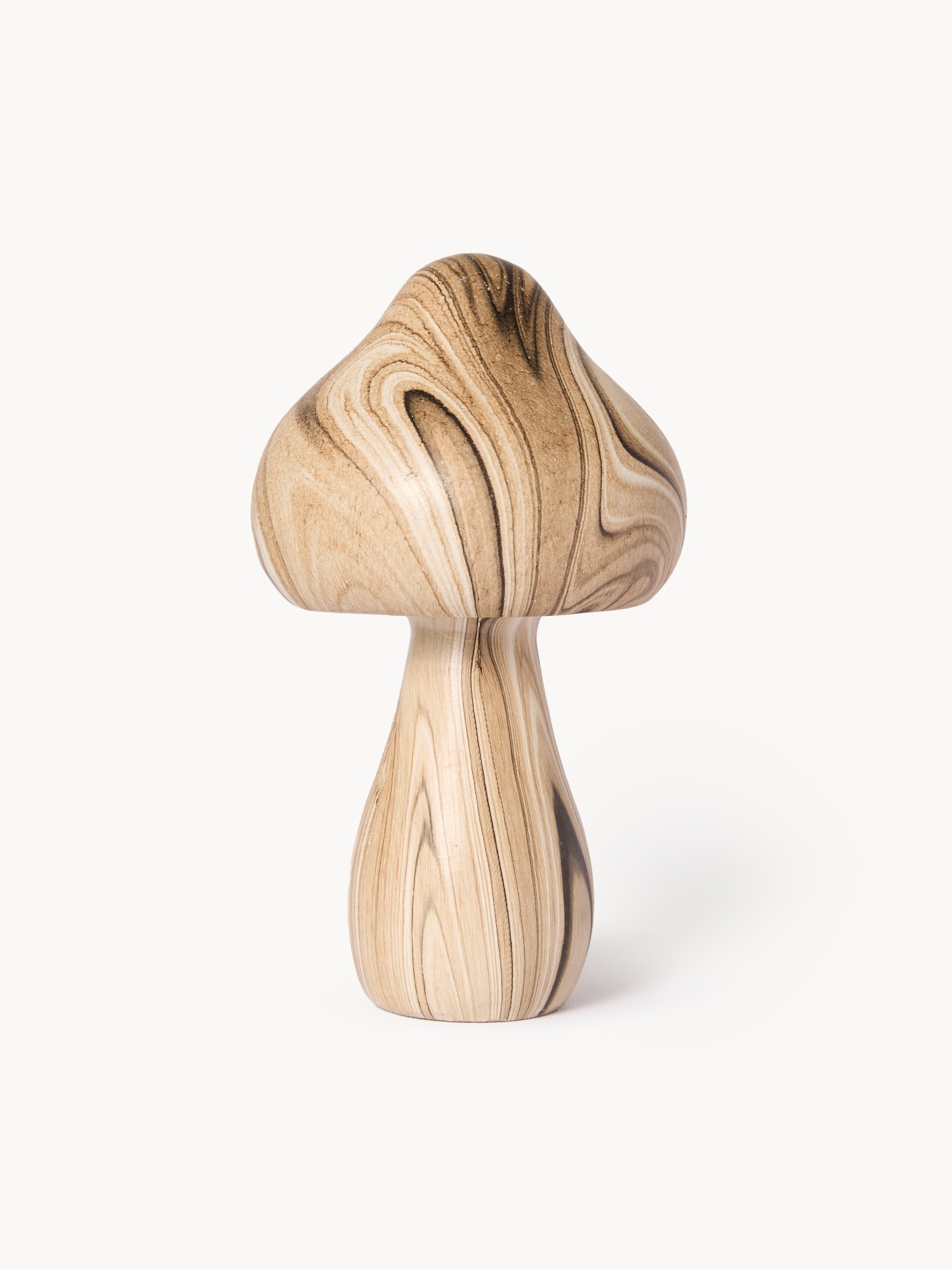 Marble-effect polyresin decorative mushroom, Brown, large image number 0