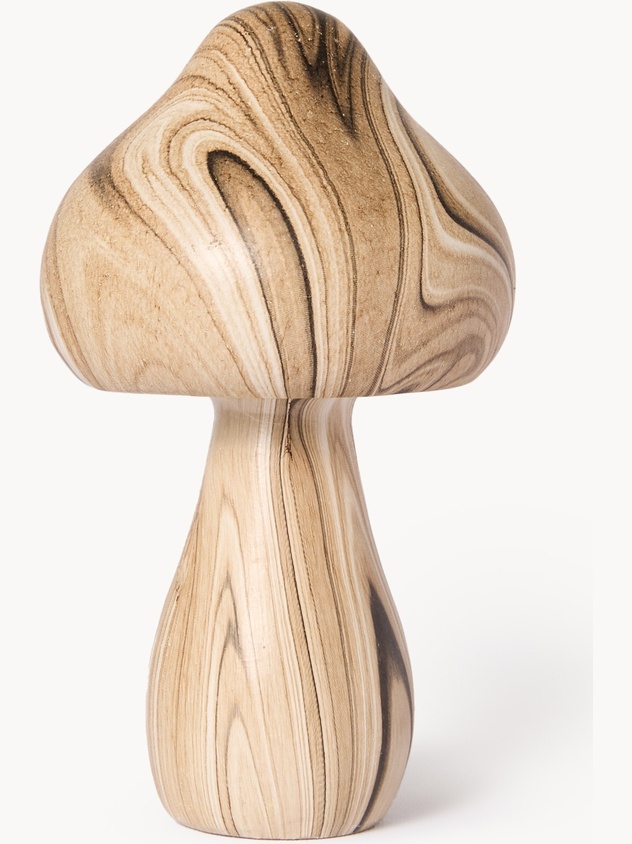 Marble-effect polyresin decorative mushroom