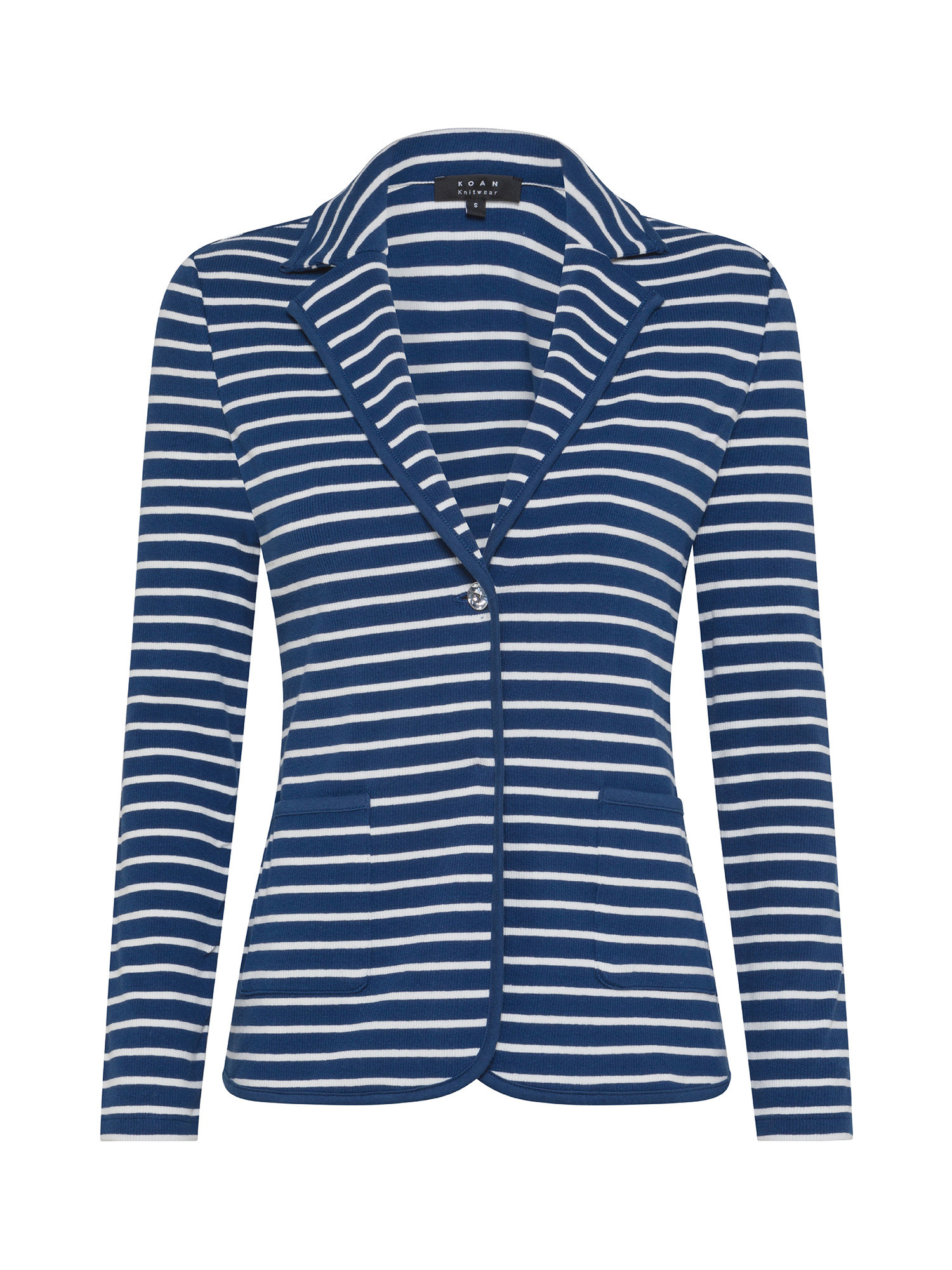 Koan - Ribbed jacket with stripes, Dark Blue, large image number 0