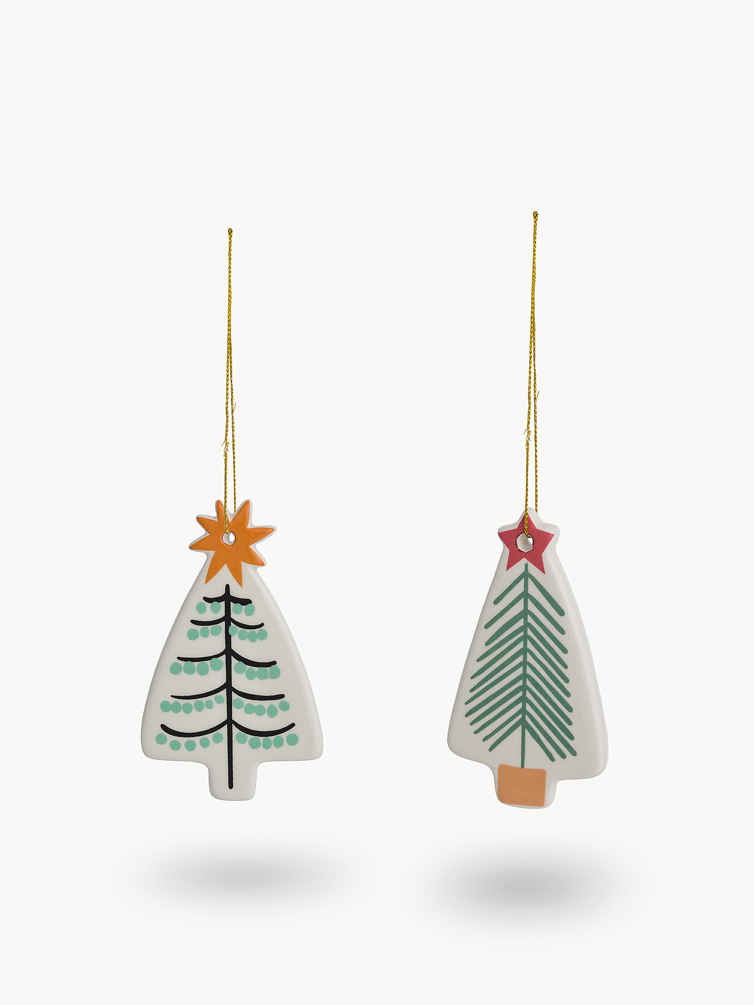 Decorazione in ceramica a forma di albero, Bianco, large image number 0