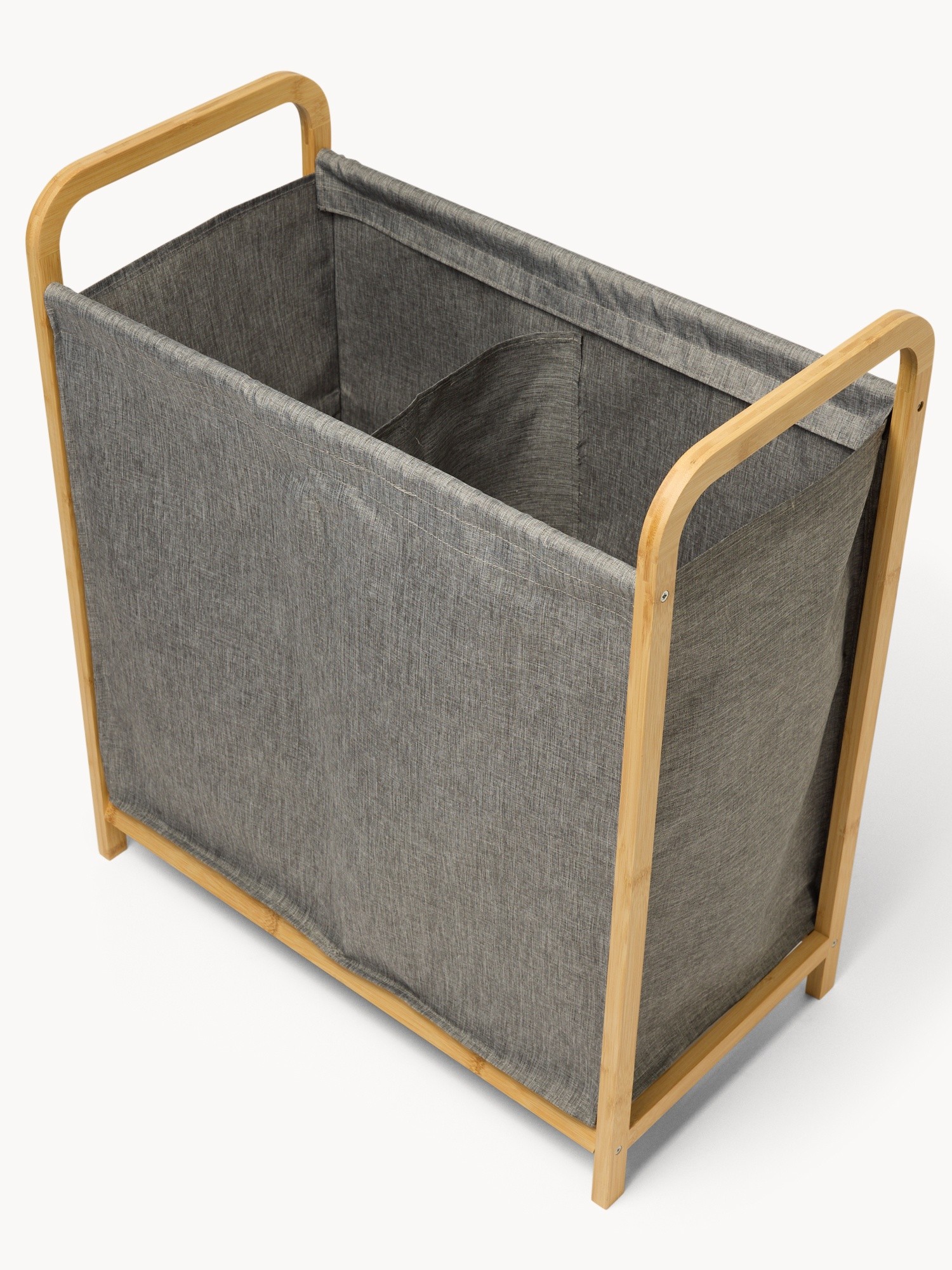 Portabiancheria in bamboo con coperchio - Prezzo di lancio, Grigio, large image number 1