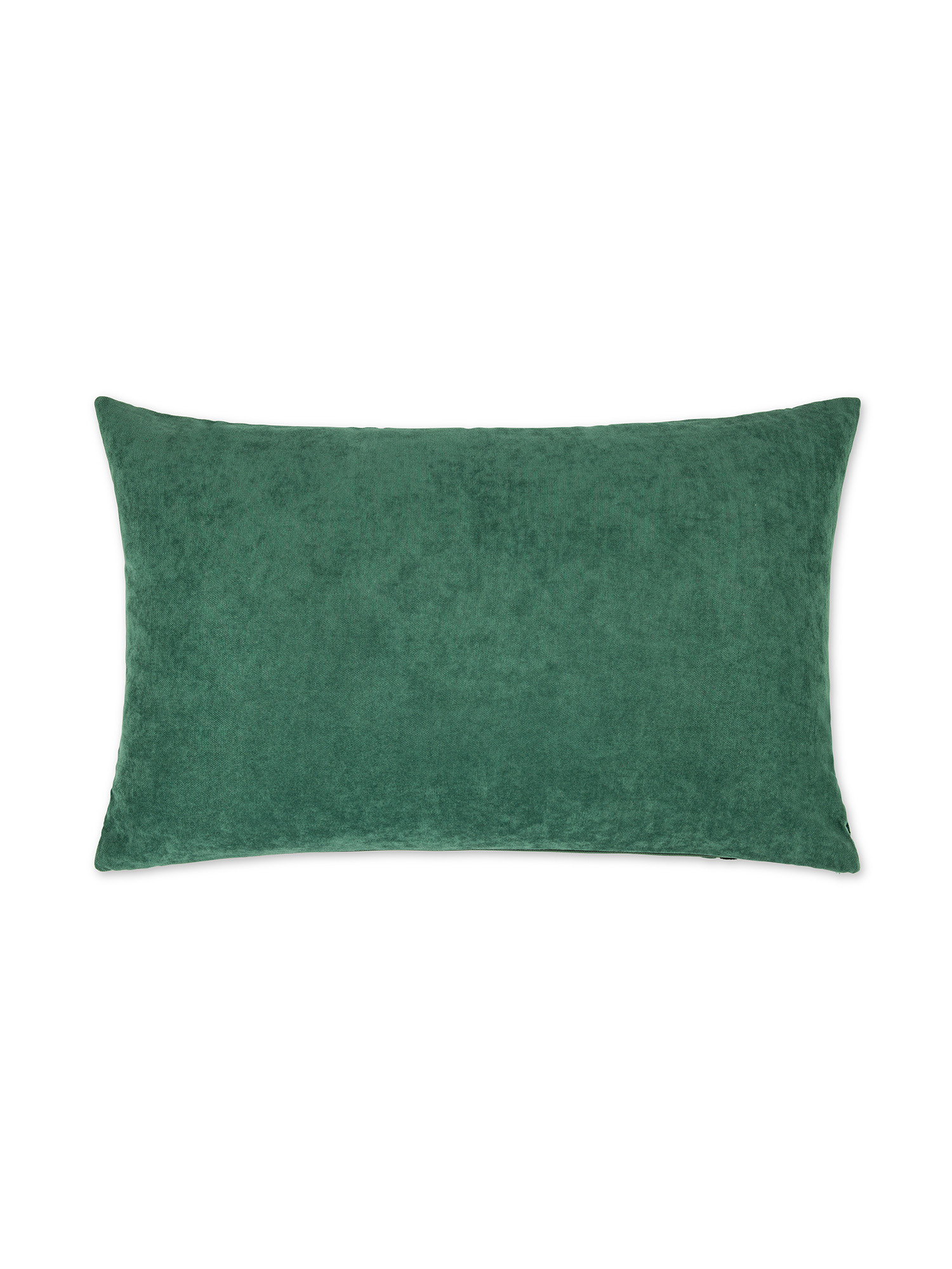 Cuscino 35x55 cm in velluto jacquard motivo geometrico, Verde, large image number 1