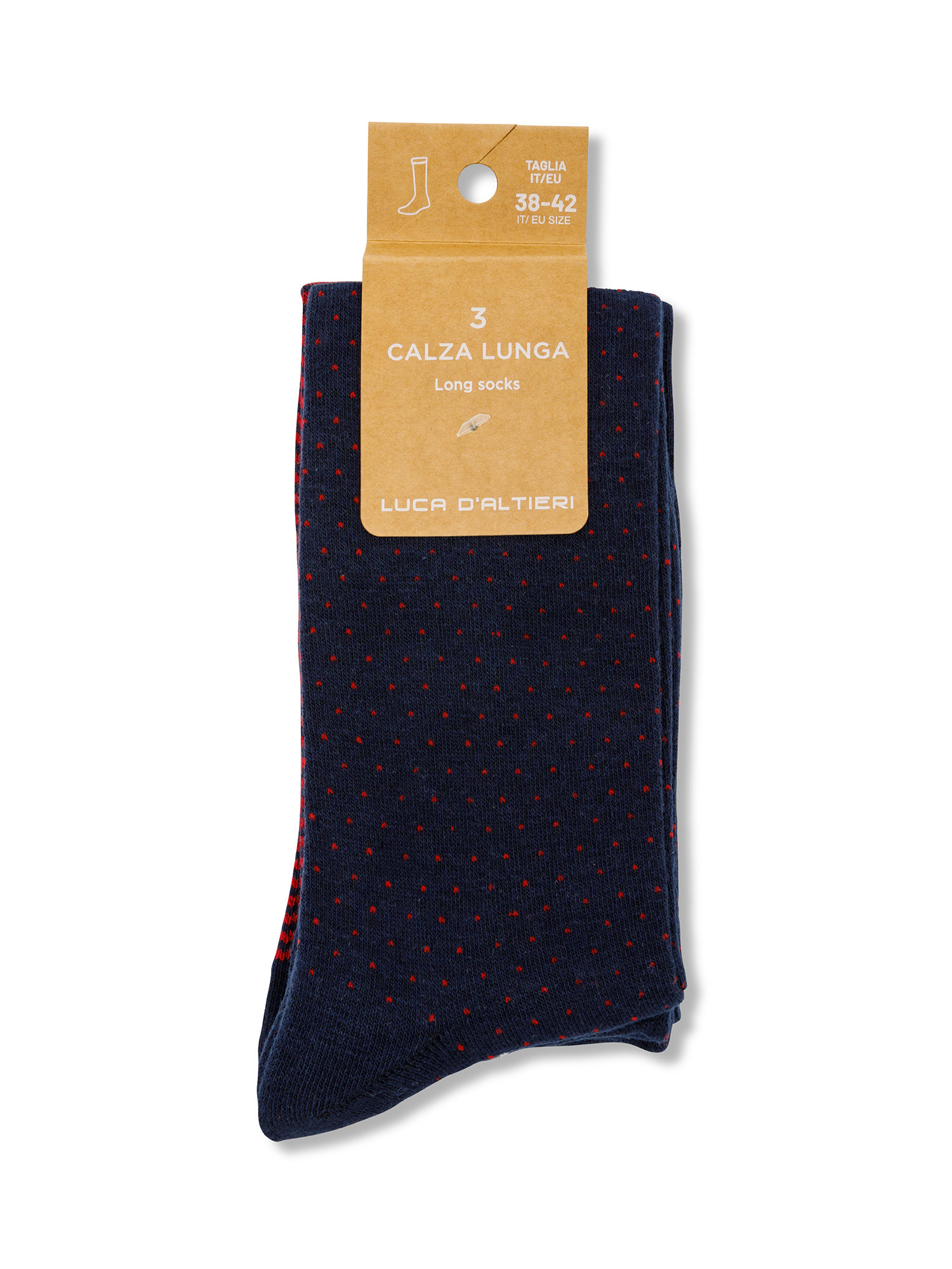 Luca D'Altieri - Set of 3 patterned long socks, Blue, large image number 0