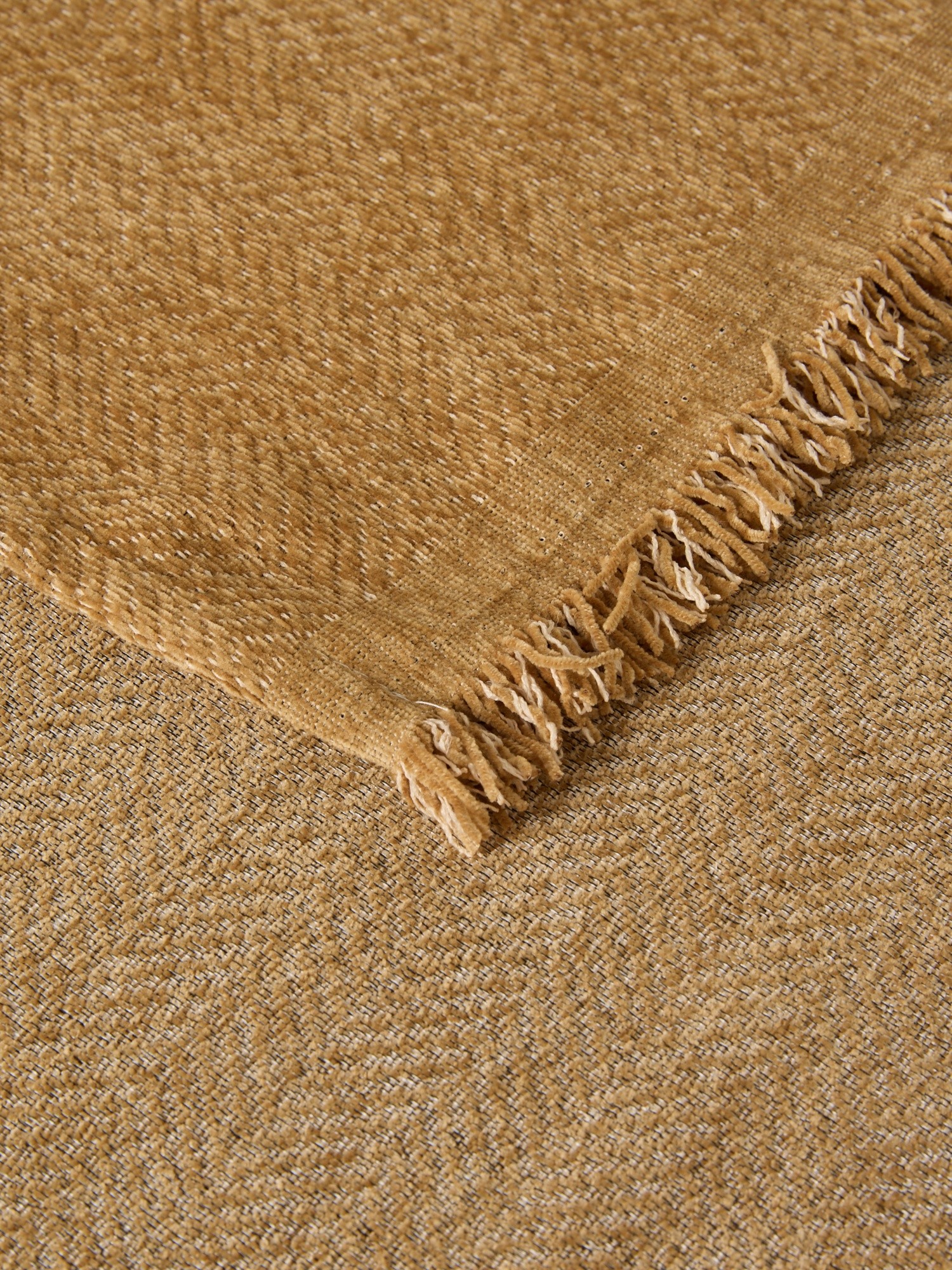 Telo arredo in ciniglia con frangette, Beige/Marrone, large image number 1