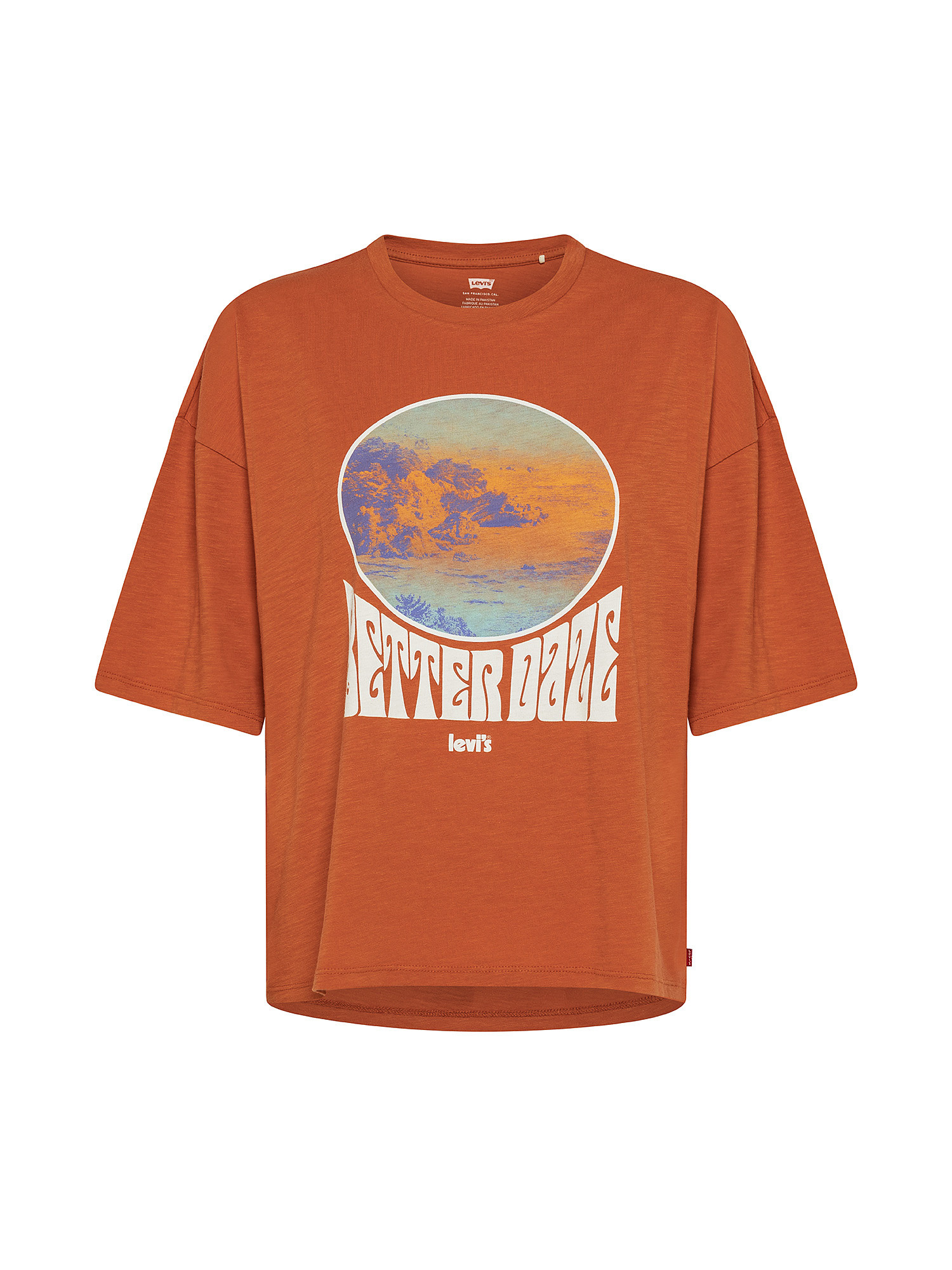 T-shirt Graphic Drapey Tee, Arancione, large image number 0