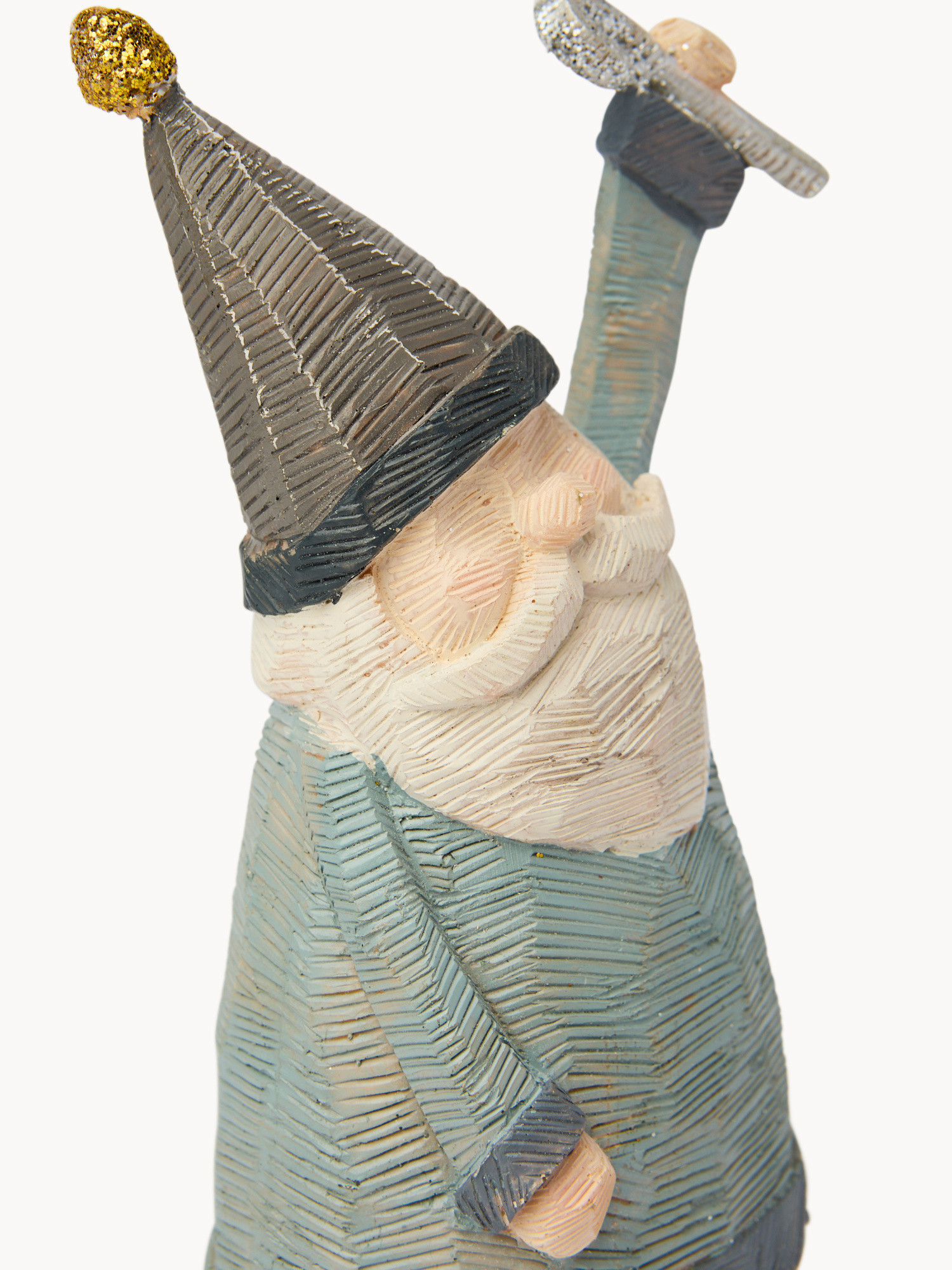 Decorazione in resina a forma di Babbo Natale, Grigio, large image number 1