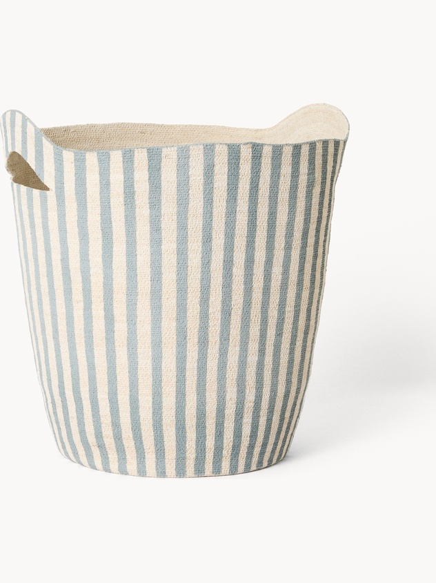 Cesto con manici intrecciato e dipinto a mano