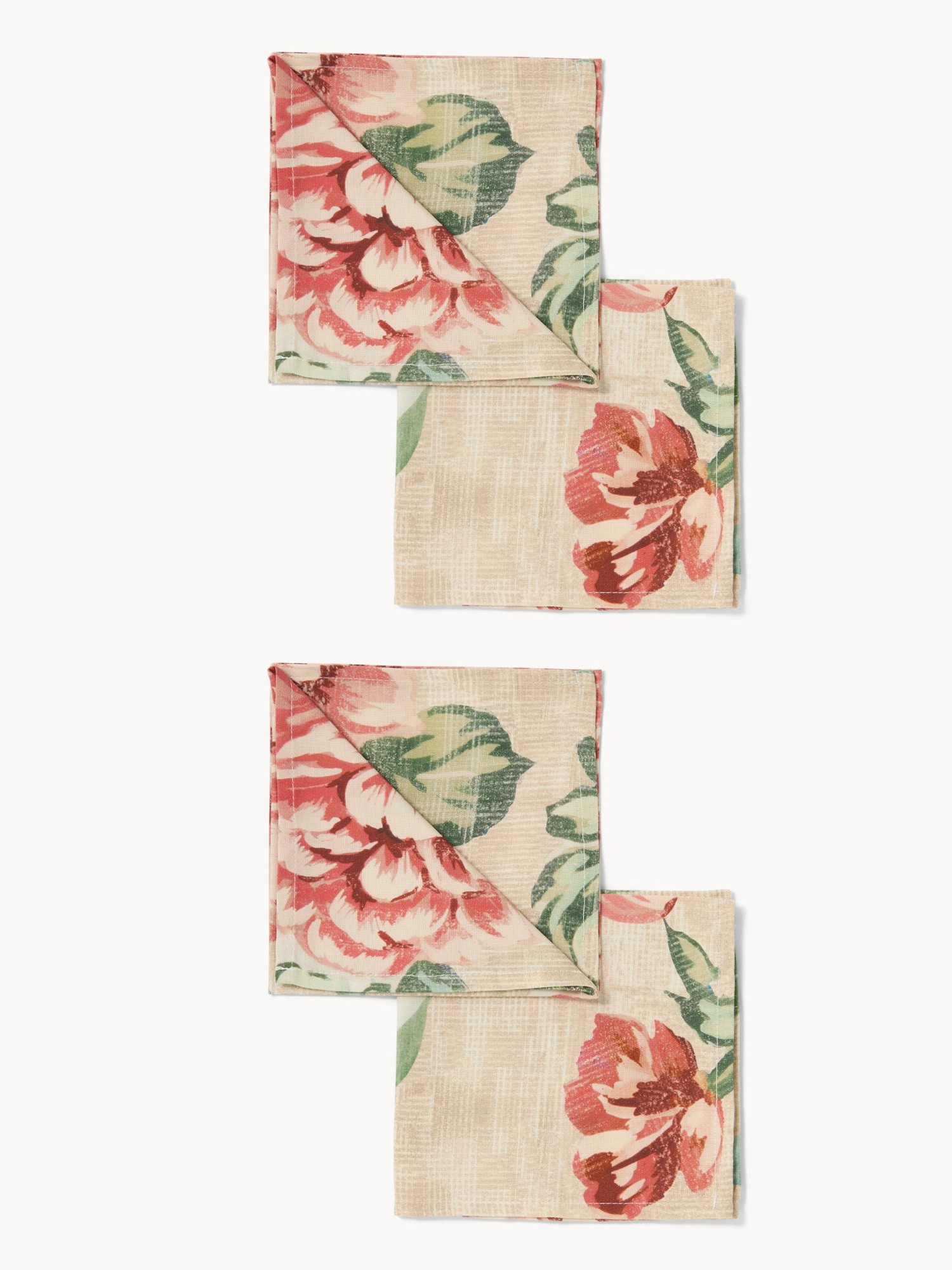Set di 4 tovaglioli in panama di cotone con stampa floreale - Prezzo di lancio, Multicolor, large image number 0