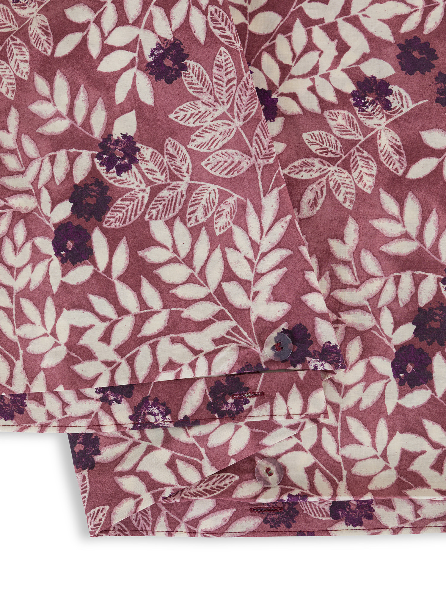 Floral patterned cotton percale duvet cover set, Pink, large image number 1
