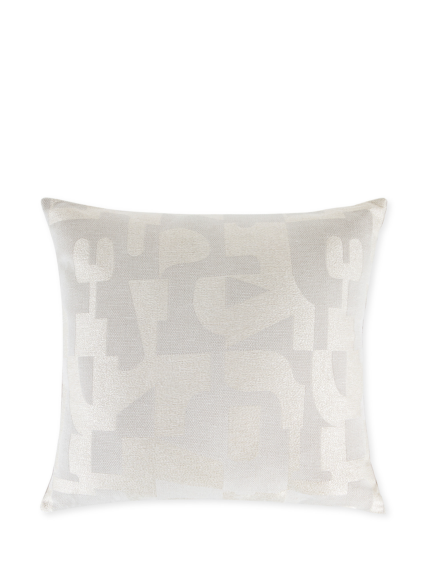 Jacquard cushion with geometric motif 50x50cm, Grey, large image number 0