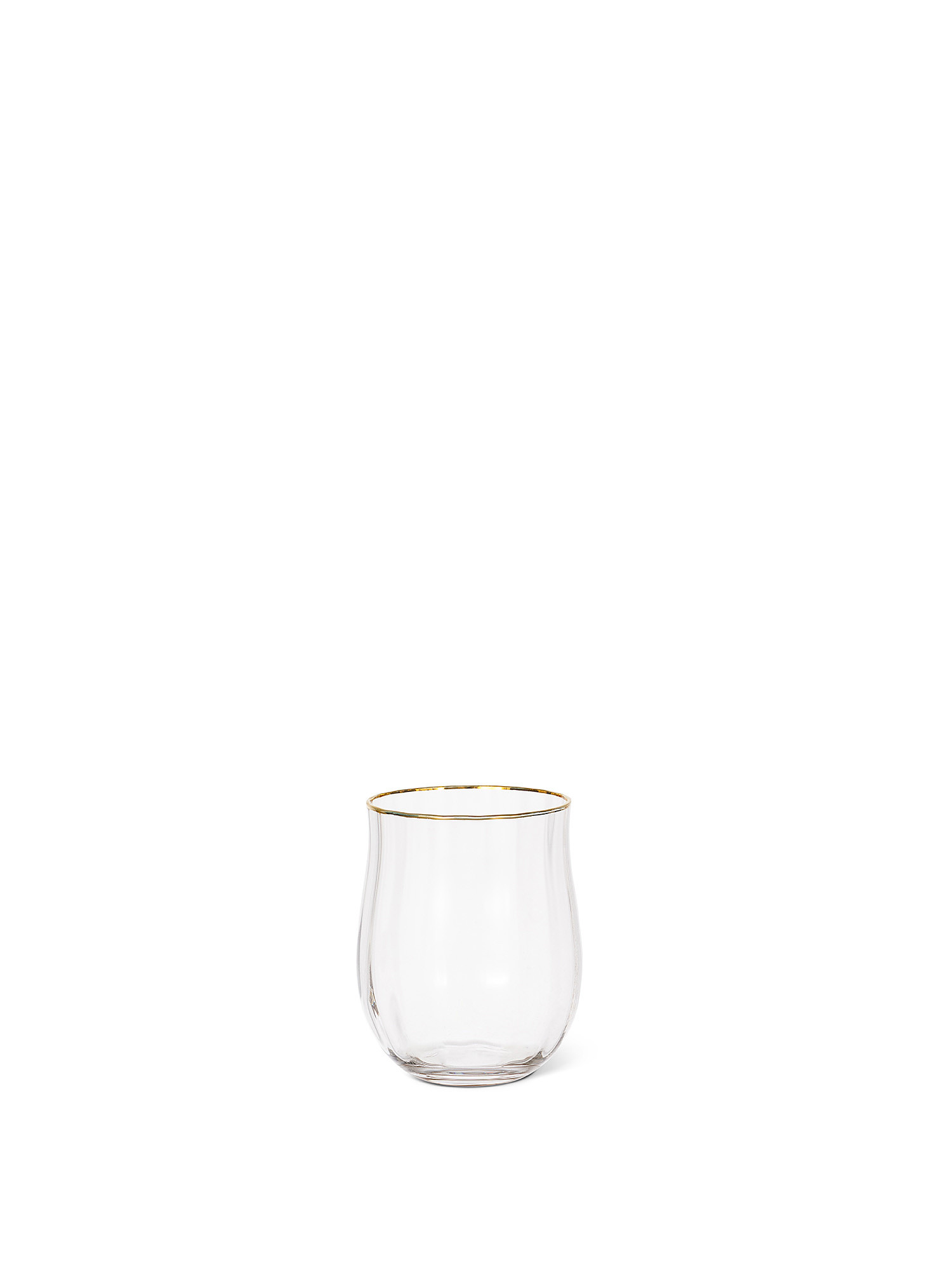 Bicchiere acqua filo oro, Trasparente, large image number 0