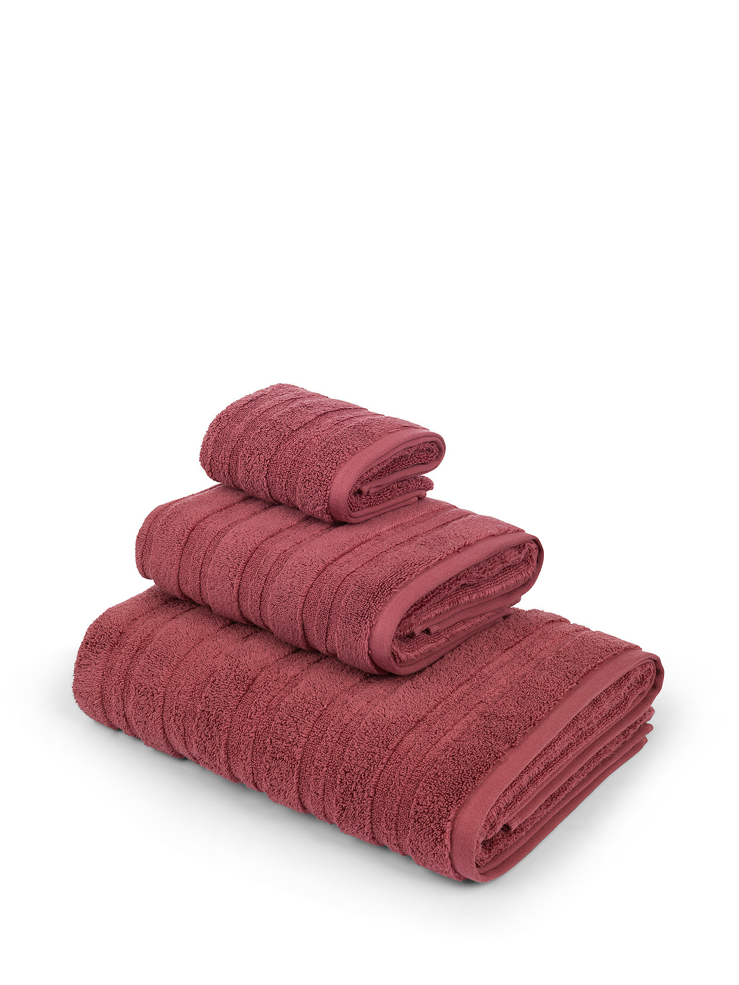 Zefiro Gold solid color 100% cotton towel, Dark Pink, large image number 0