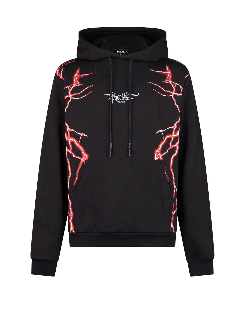 Phobia - Cotton sweatshirt with lightning print, Black, large image number 0