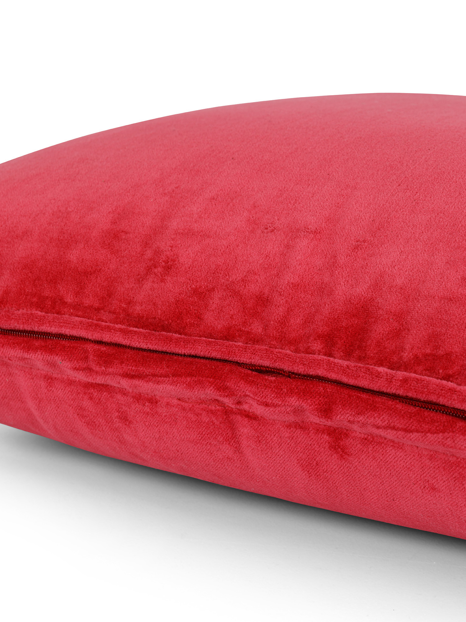Velvet cushion with piping 45x45 cm, Red, large image number 1