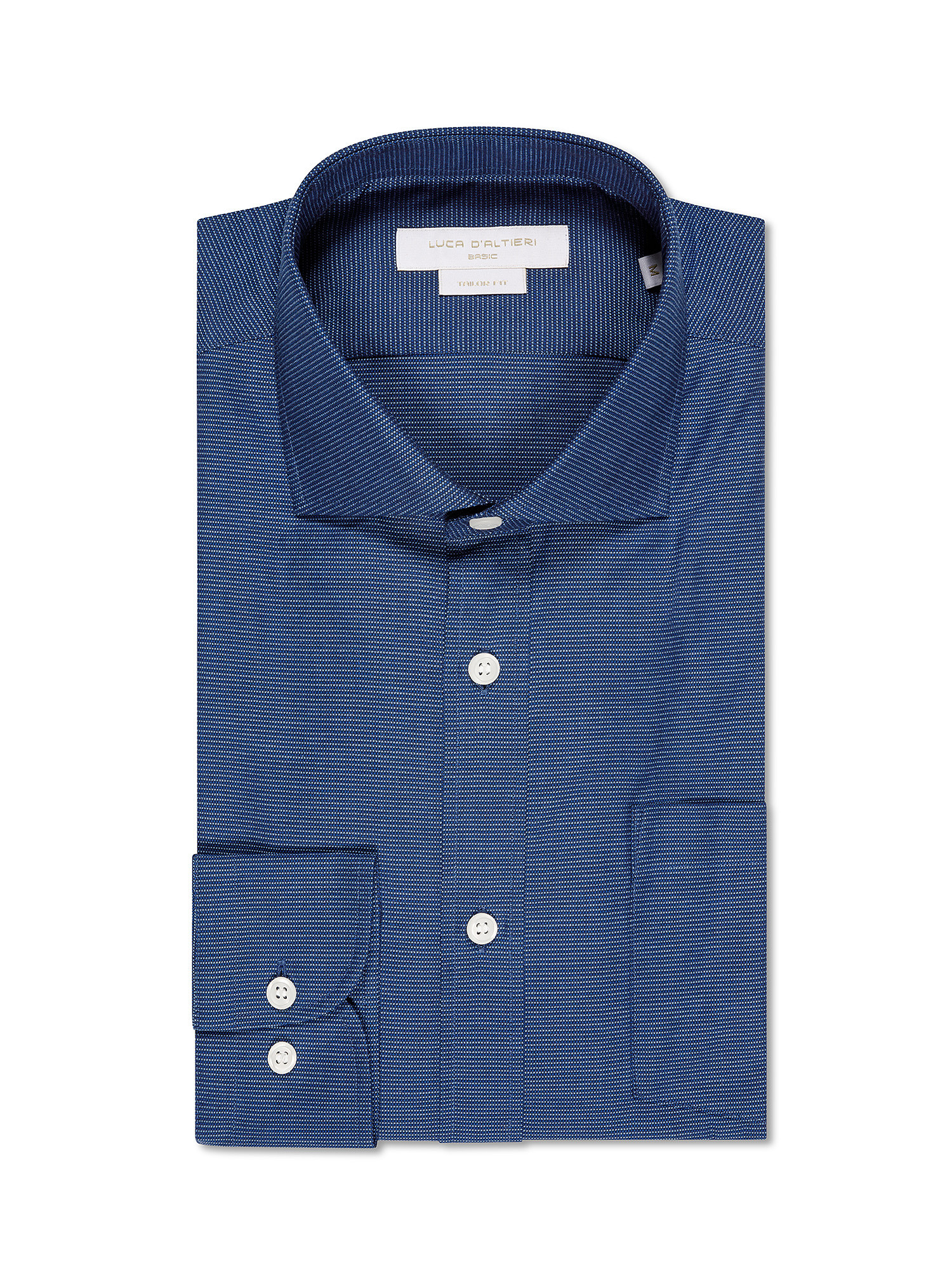 Basic tailor fit shirt in pure cotton, Blue, large image number 0