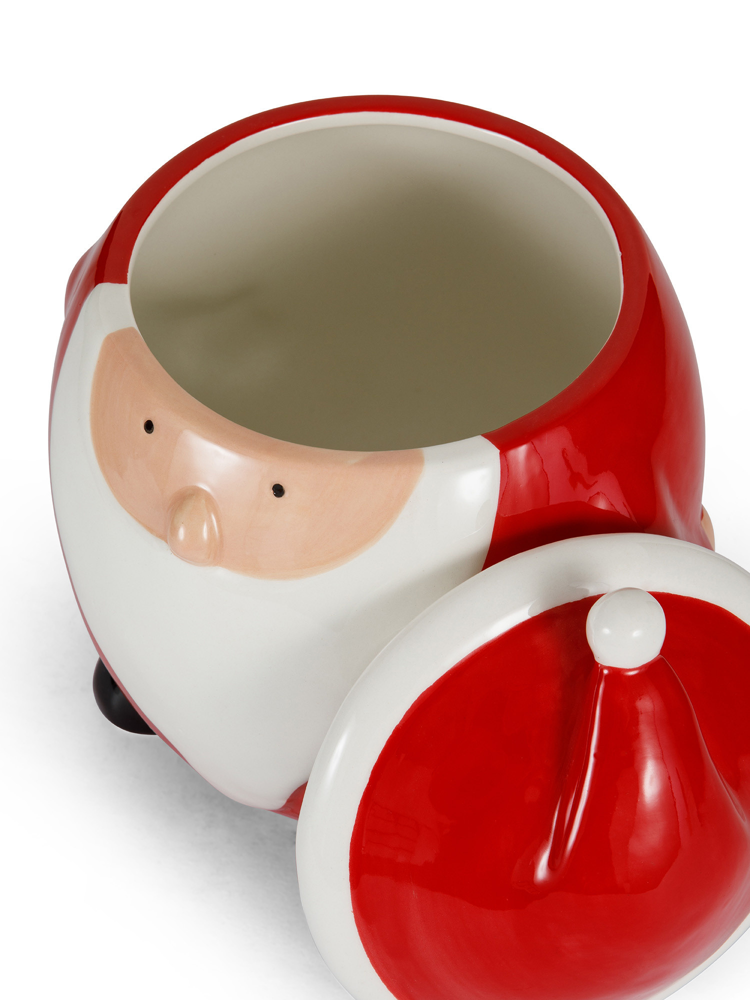 Large ceramic cookie jar with gnome motif, Red, large image number 1