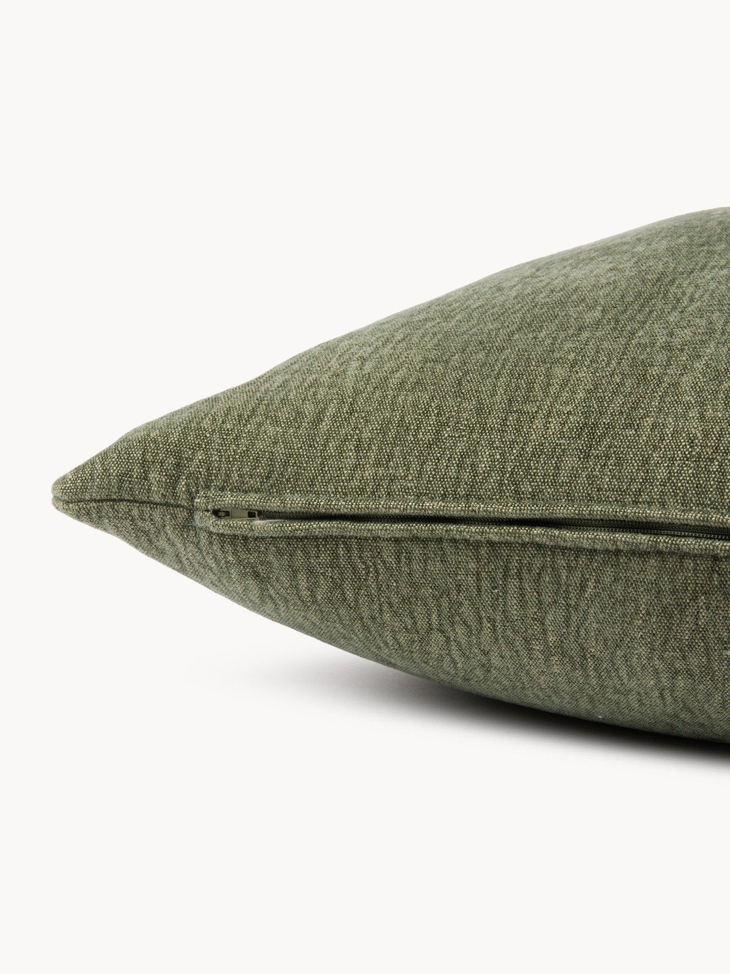 Cuscino con lino made in Italy 45x45cm, Verde, large image number 1