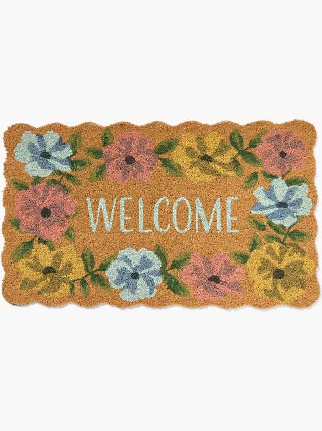 Zerbino in cocco con stampa fiorita Welcome - Prezzo di lancio