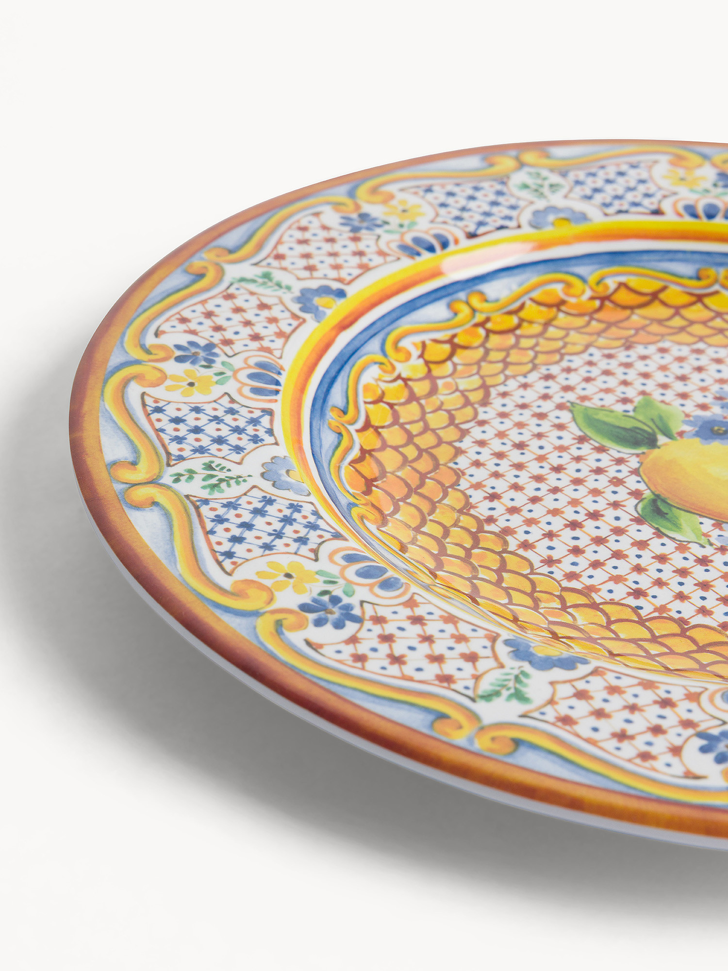 Lemon-decorated melamine fruit plate, Multicolor, large image number 1