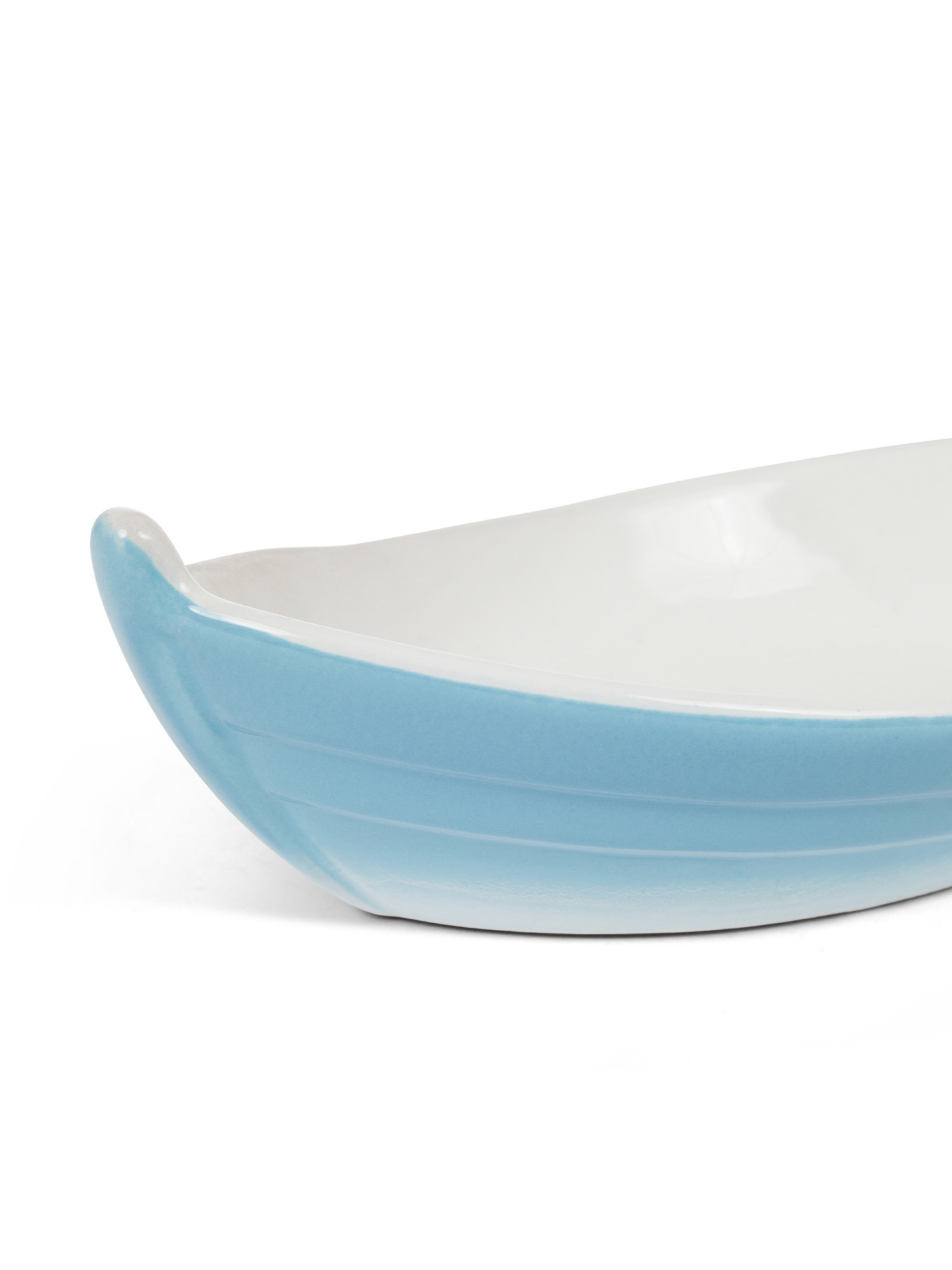 Barchetta in ceramica, Bianco/Azzurro, large image number 1