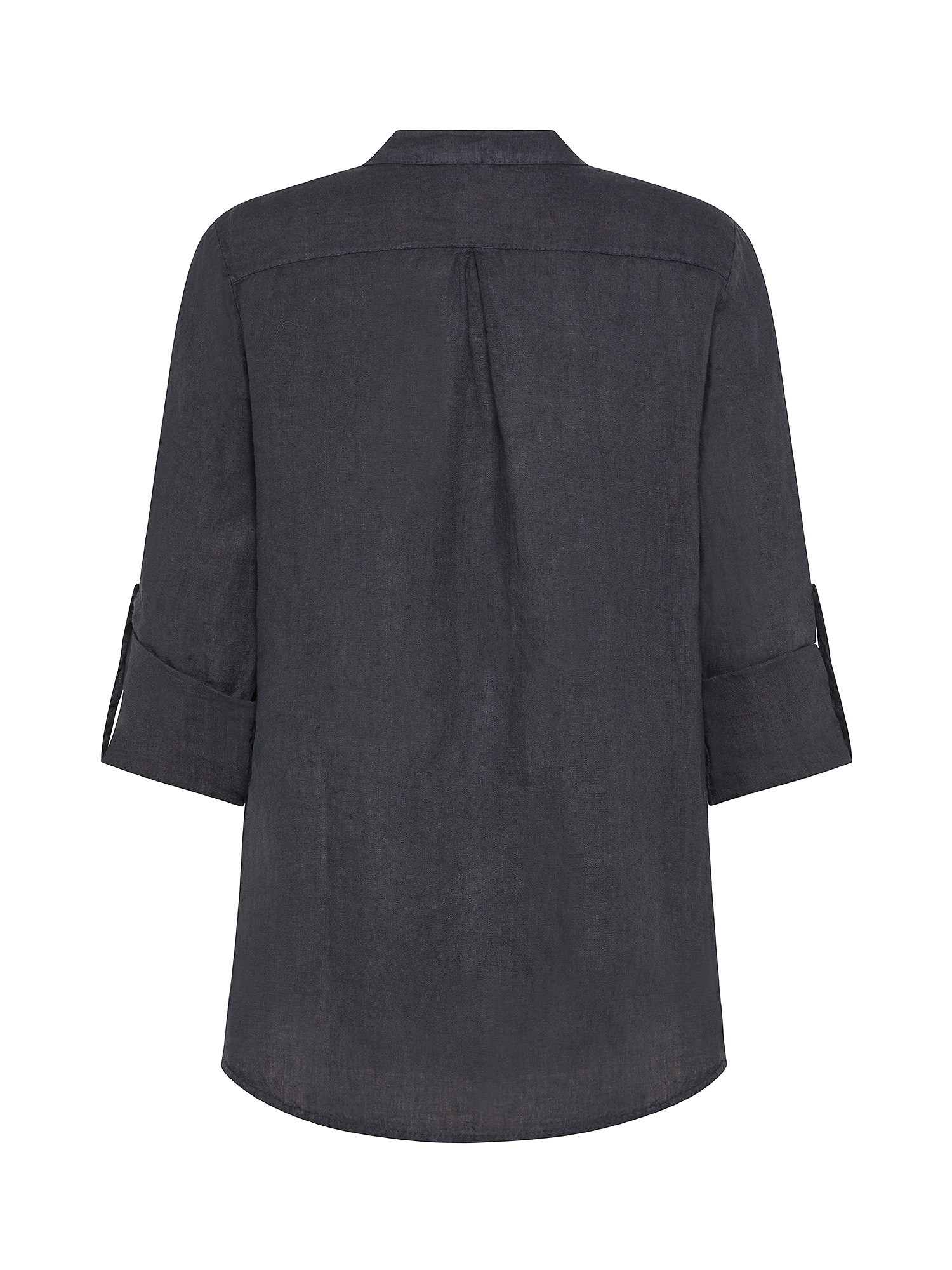 Koan - Linen blouse with pocket, Blue, large image number 1