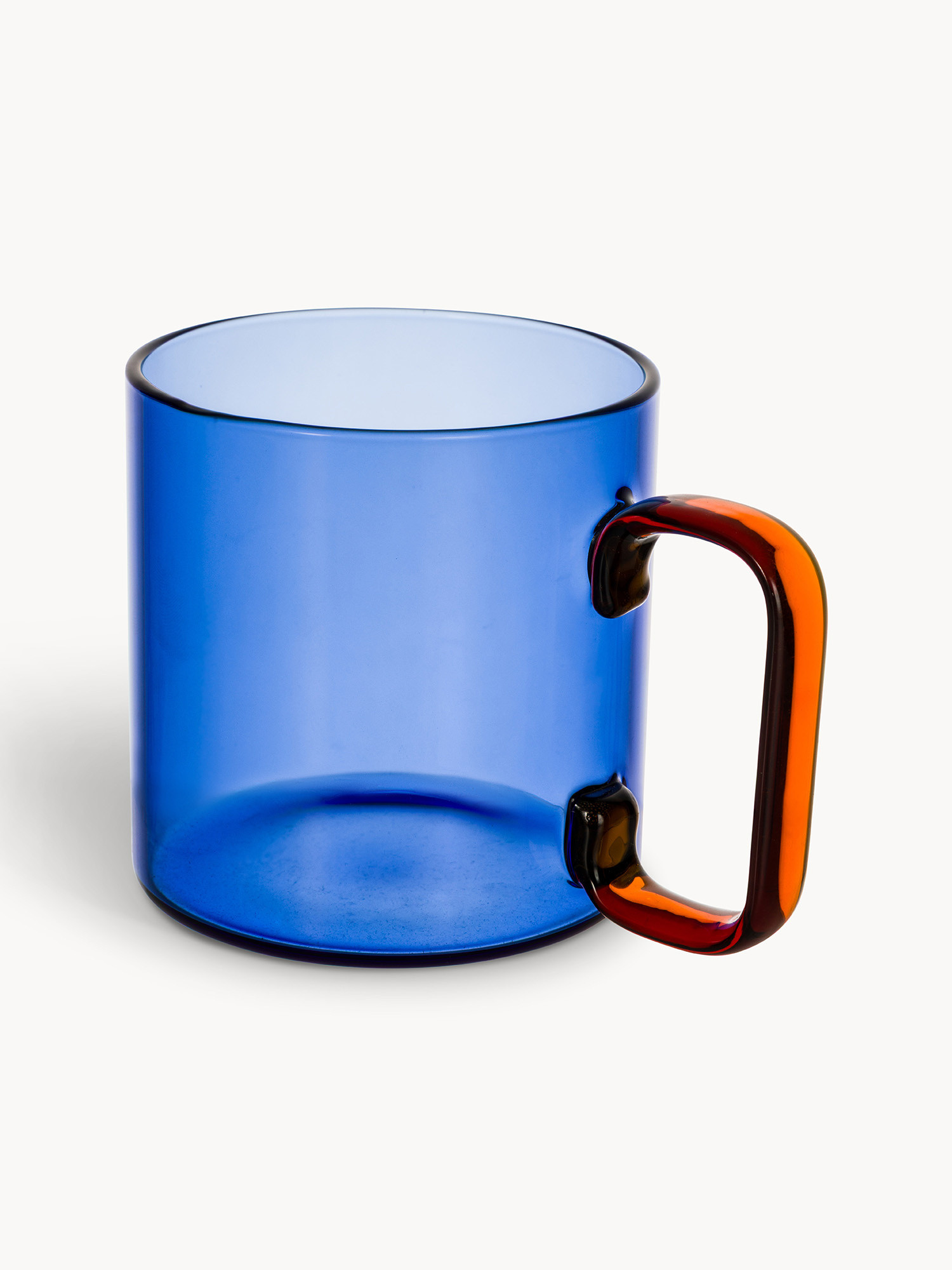 Mug in vetro bicolore, Blu, large image number 1