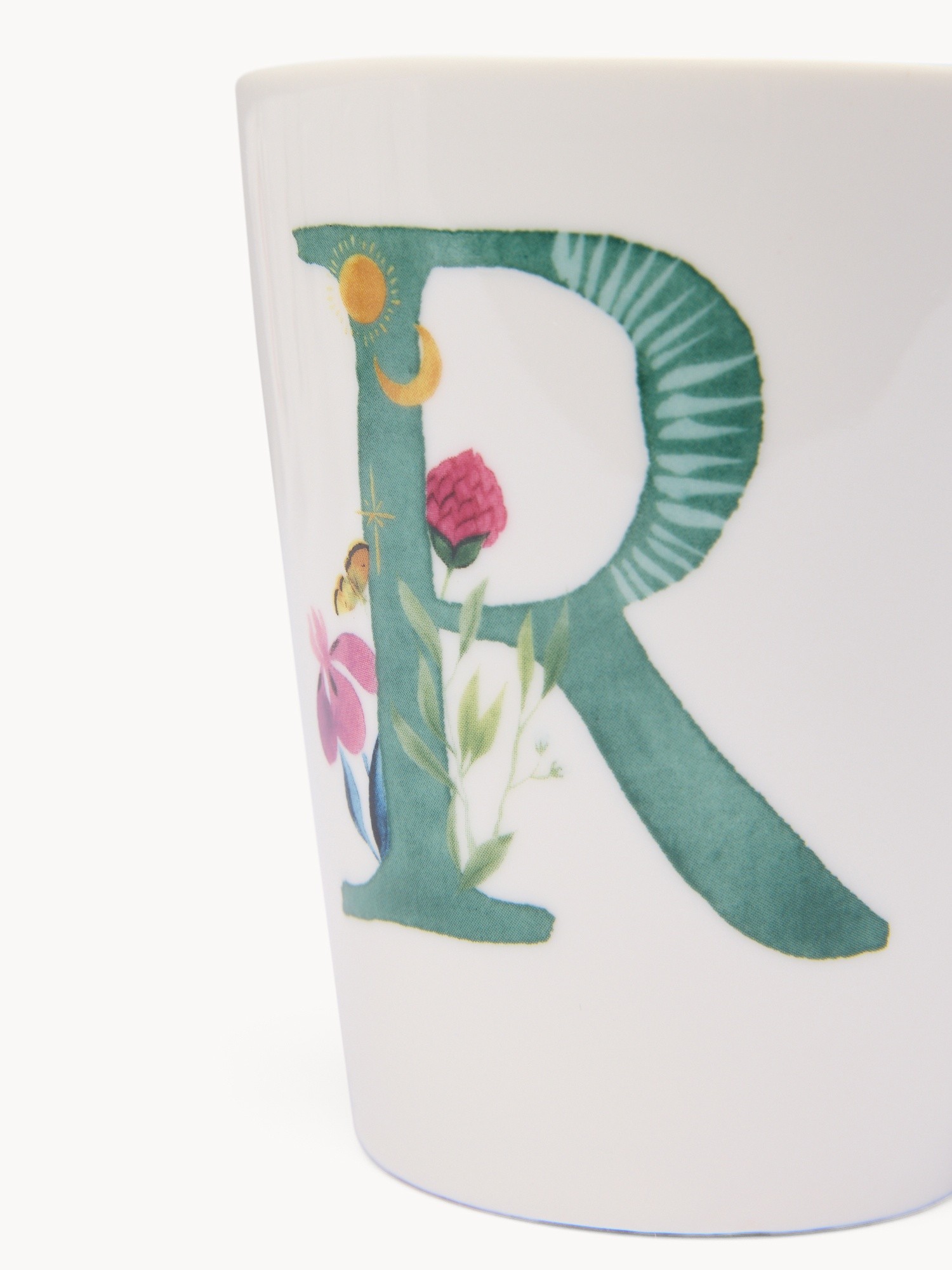 New bone china mug,letter R, White 1, large image number 0