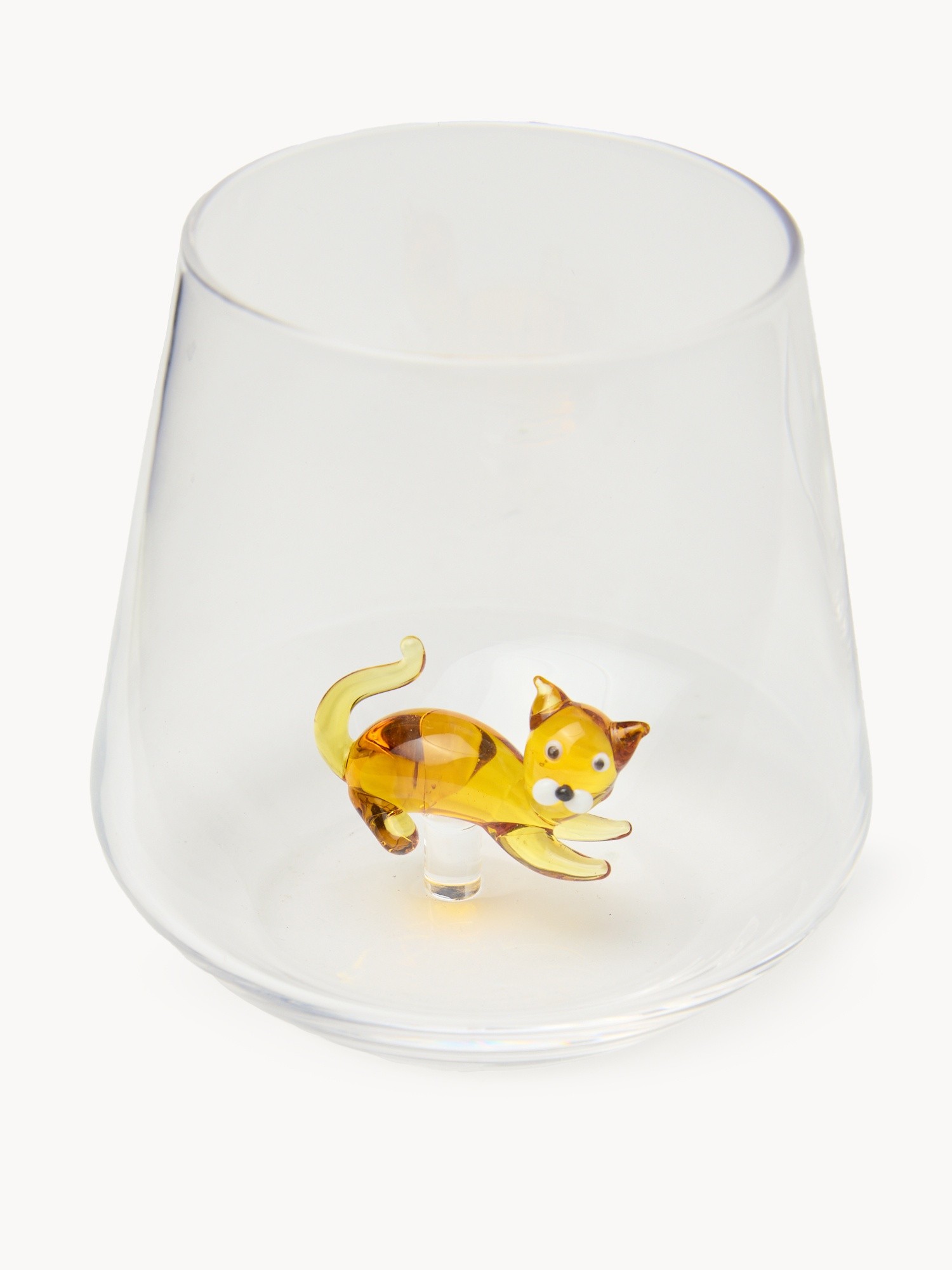Set 4 bicchieri in vetro borosilicato dettaglio gattini, Multicolor, large image number 1