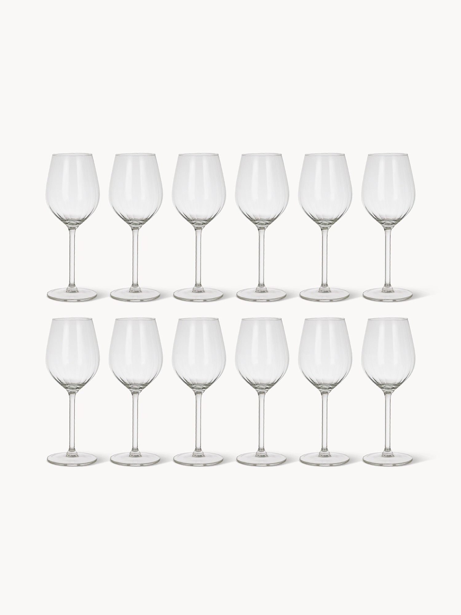 Set 12 calici Plissé in vetro, Trasparente, large image number 0