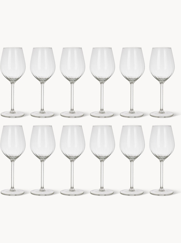 Set 12 calici Plissé in vetro