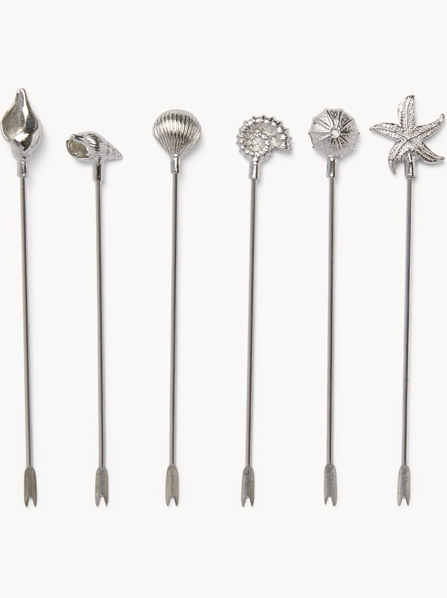 Set of 6 metal appetizer forks
