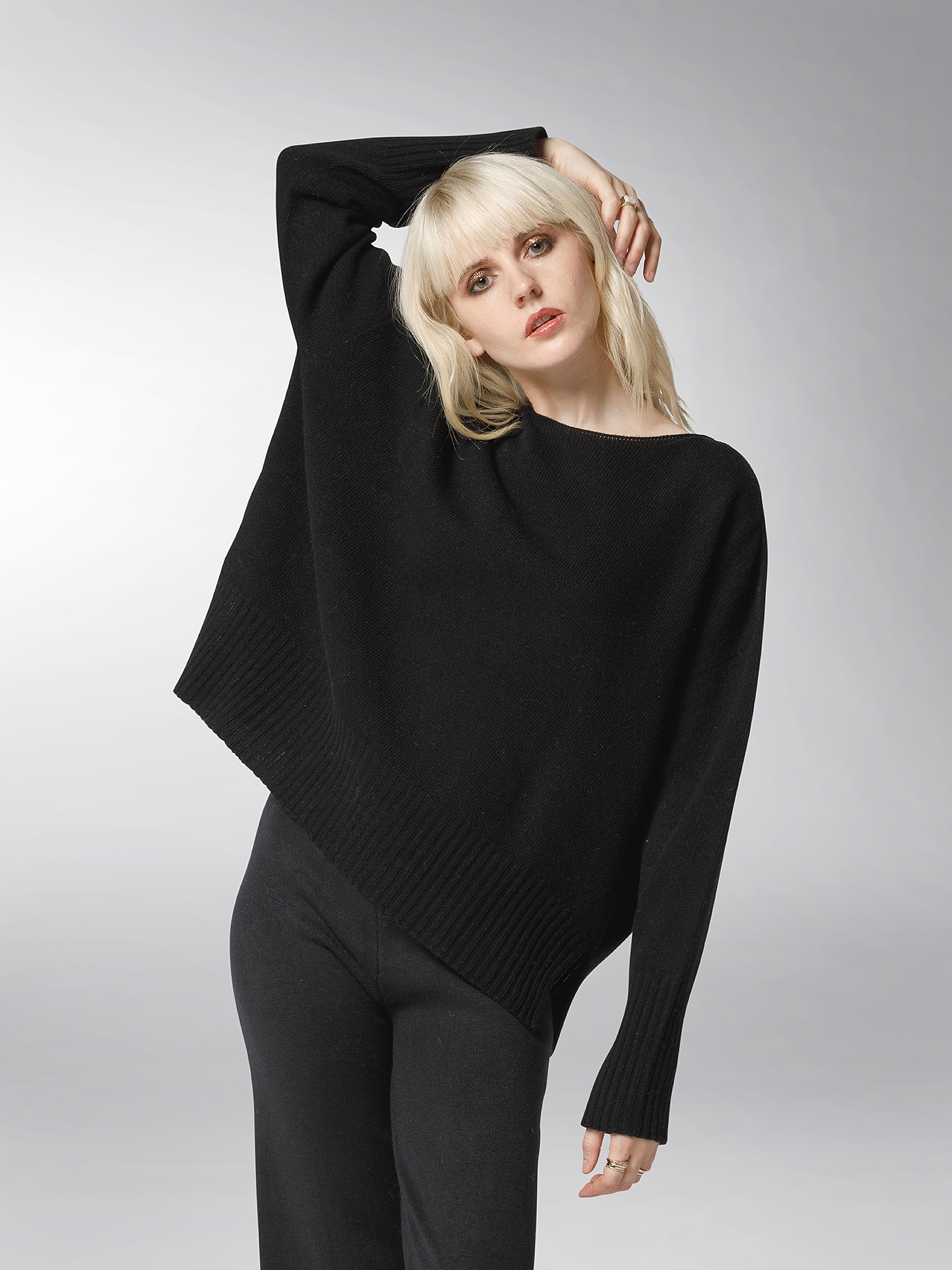 K Collection - Carded wool pullover, Black, large image number 3