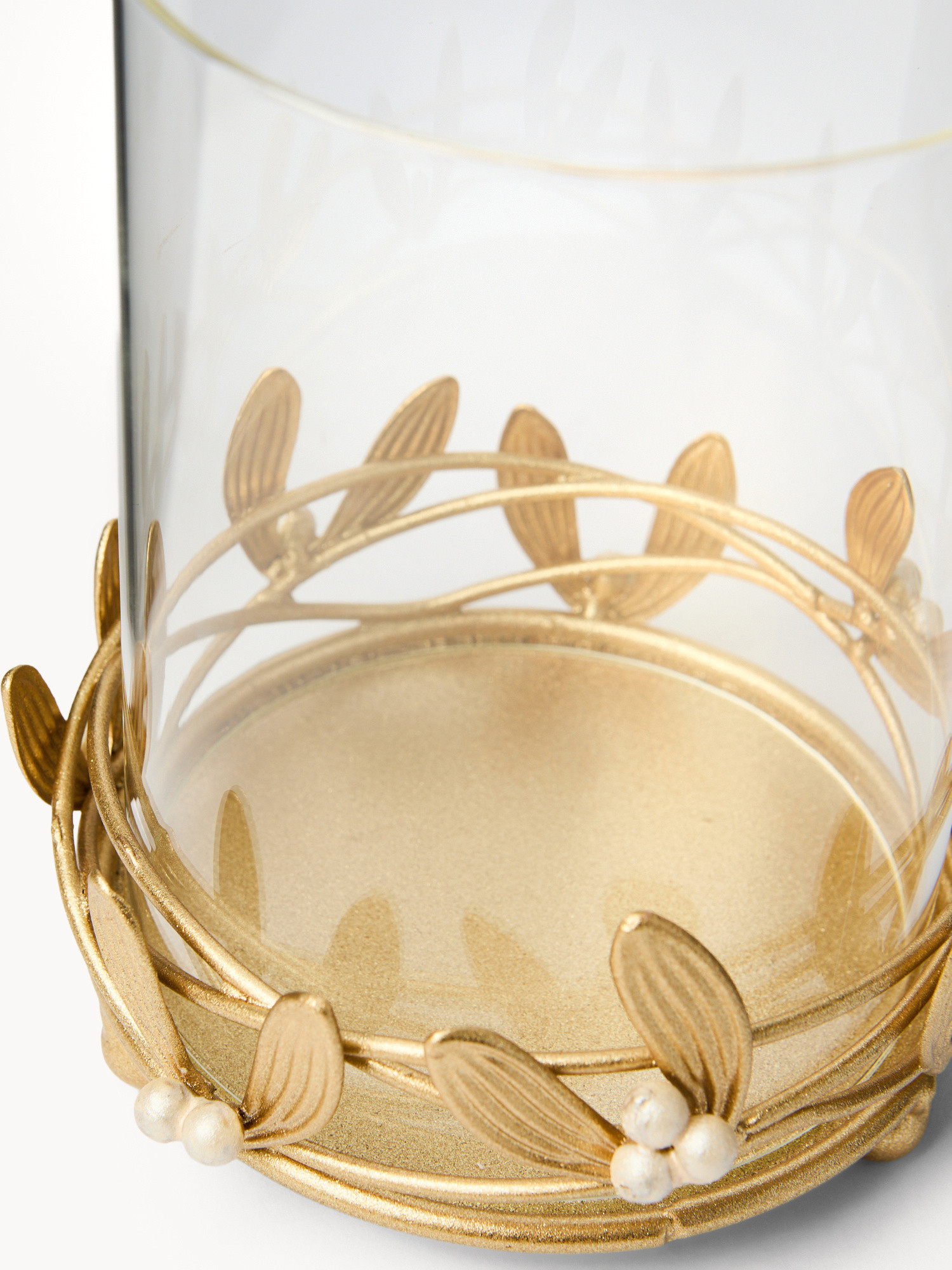 Antivento con cilindro in vetro, Oro, large image number 1