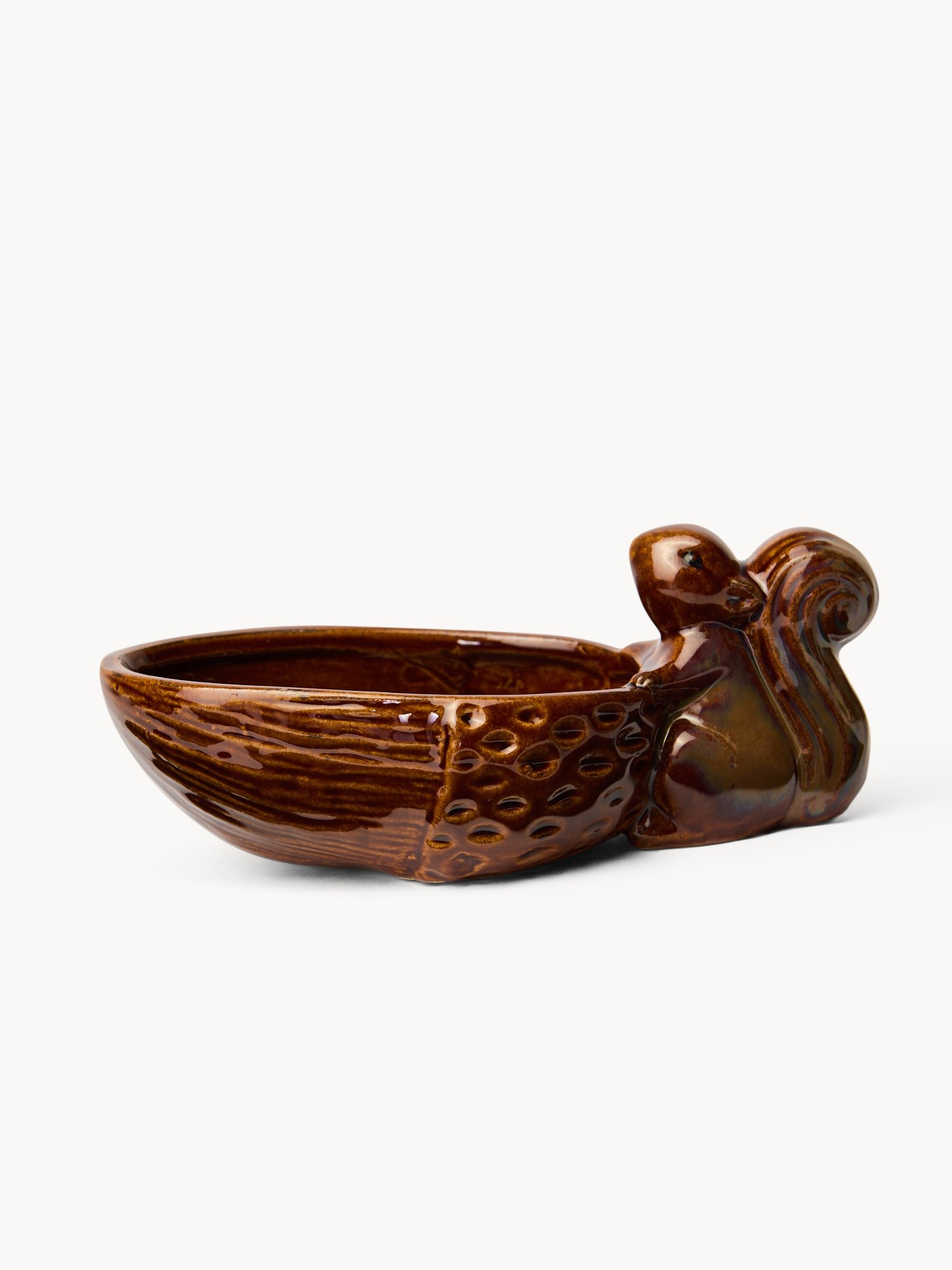 Ceramic bowl with squirrel motif, Brown, large image number 0