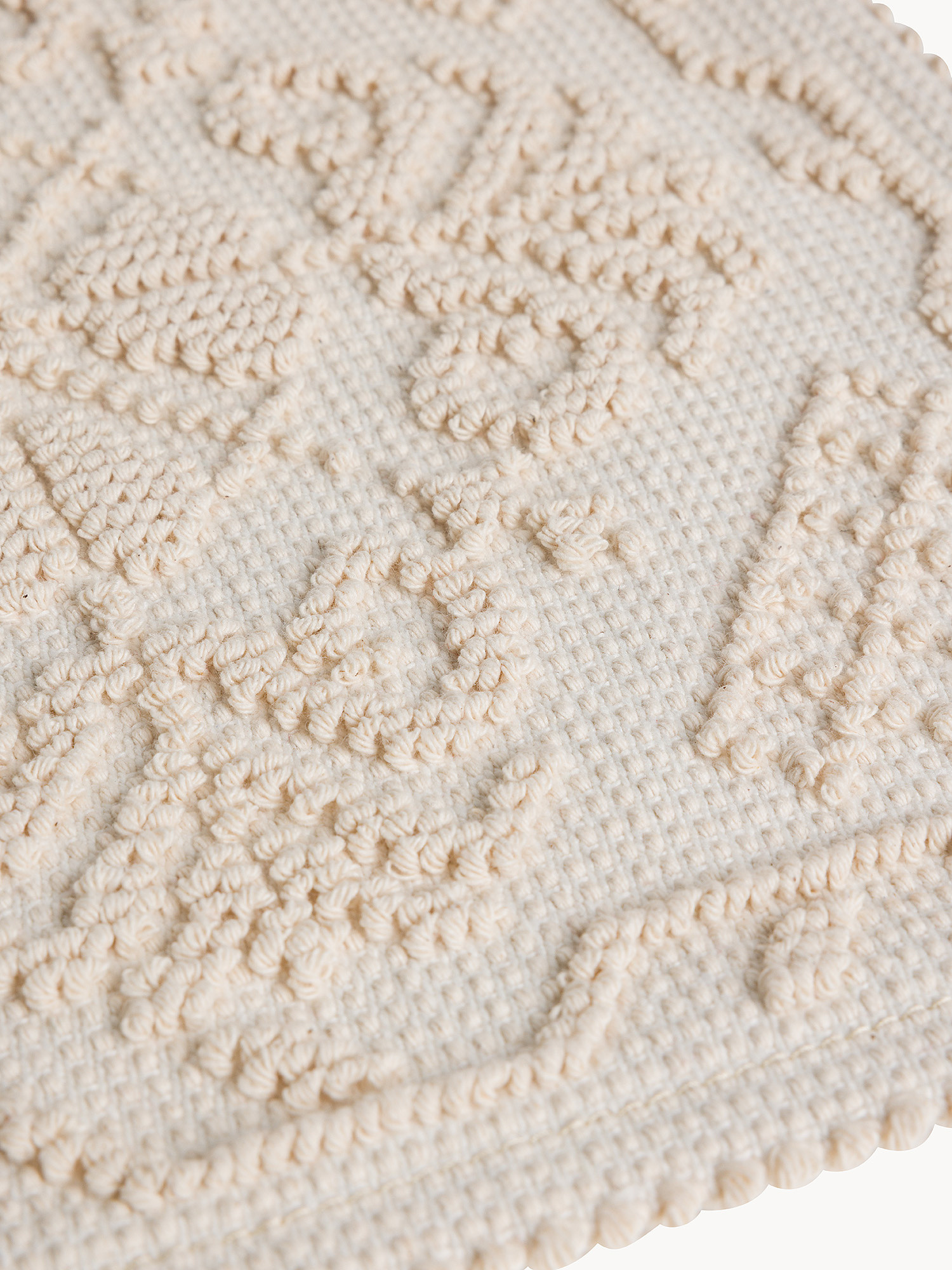 Sardinian placemat in solid color pure cotton, Beige, large image number 1