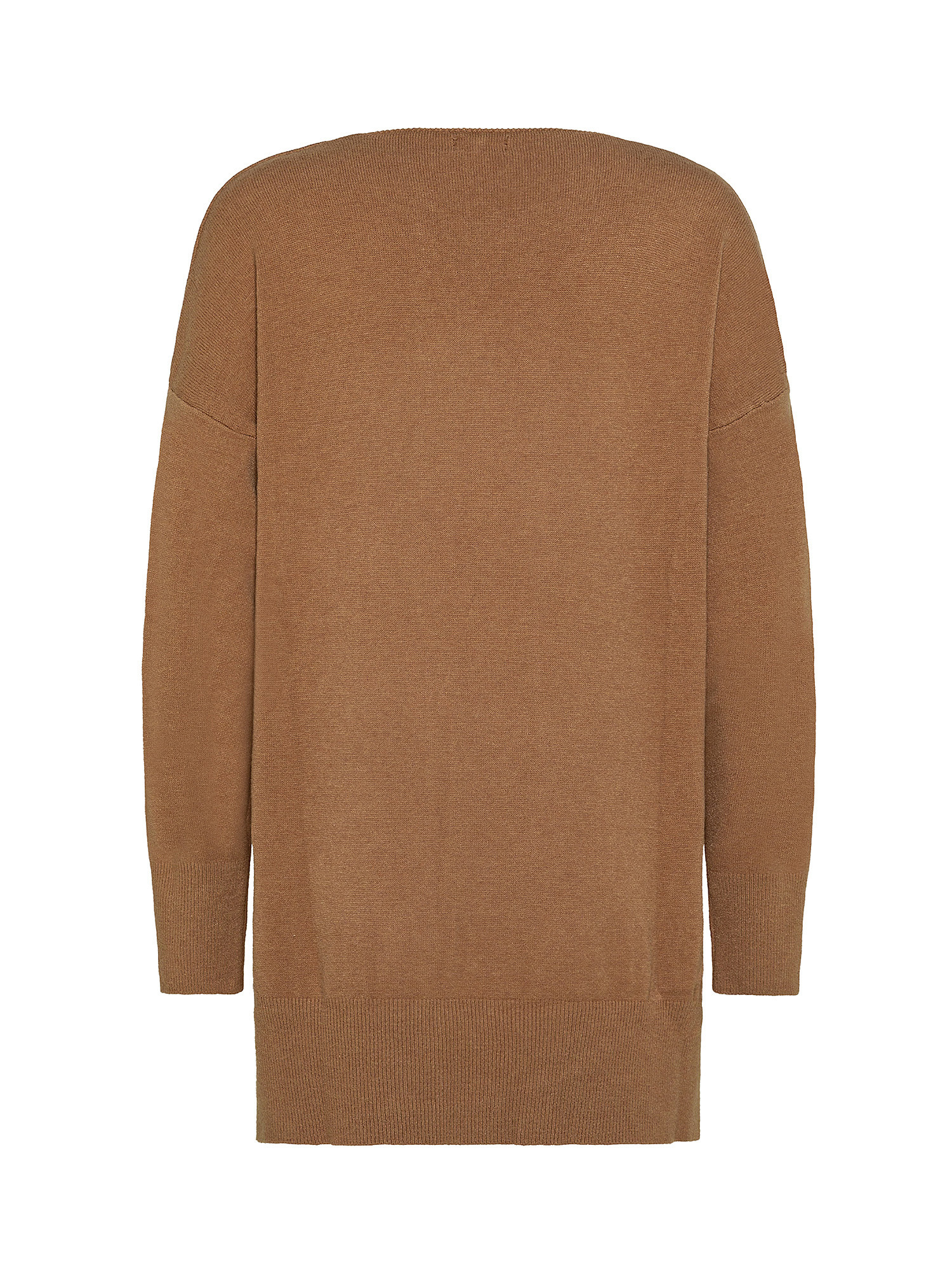 Oversized sweater with "V" neckline, Camel, large image number 1