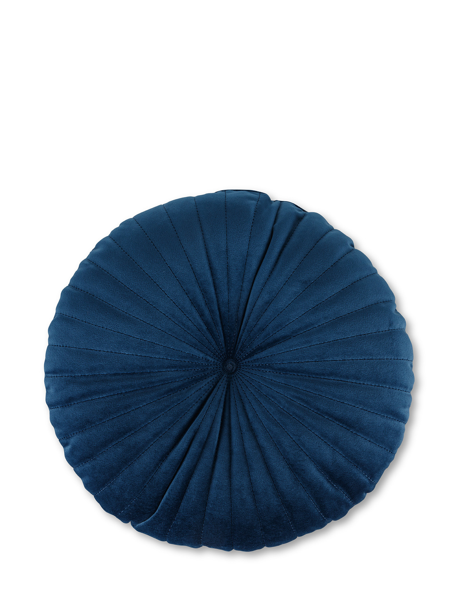 Cuscino rotondo in velluto, Blu scuro, large image number 0