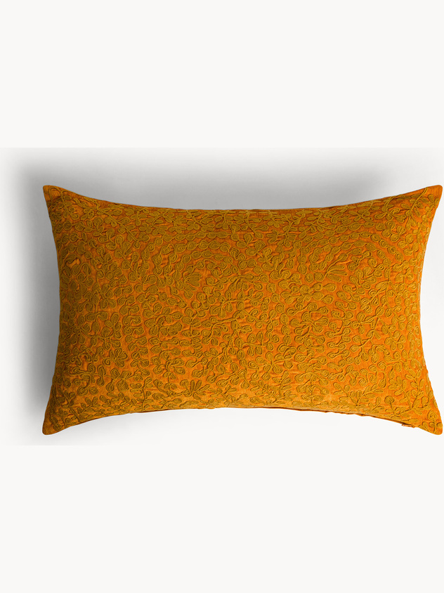 Cuscino 45x65 cm in ciniglia ricamo floreale