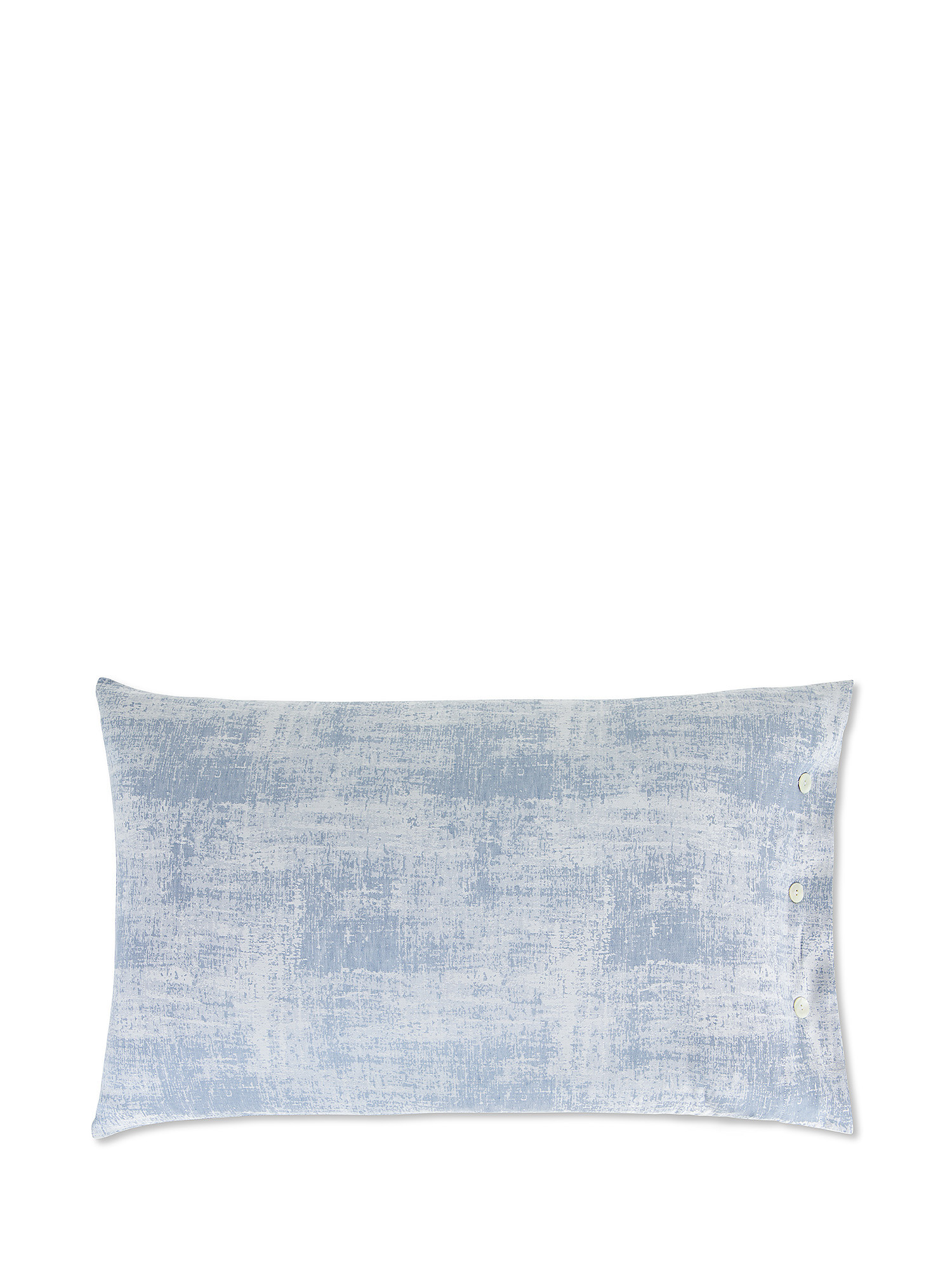 Denim effect washed linen blend pillowcase, Light Blue, large image number 0