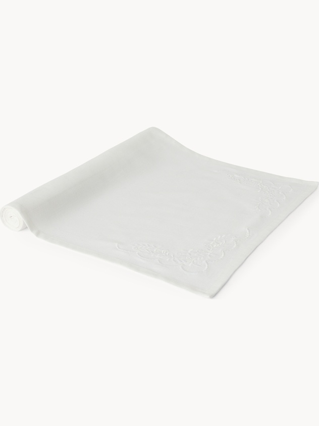 Runner in puro cotone con ricamo floreale - Prezzo di lancio