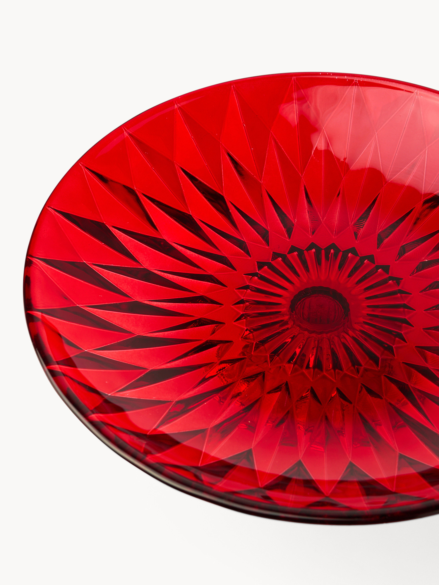 Printed sprayed glass cake stand, Red, large image number 1