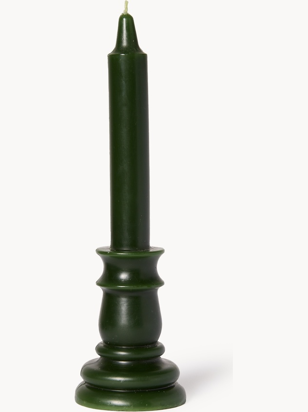 Candela con portacandela in cera