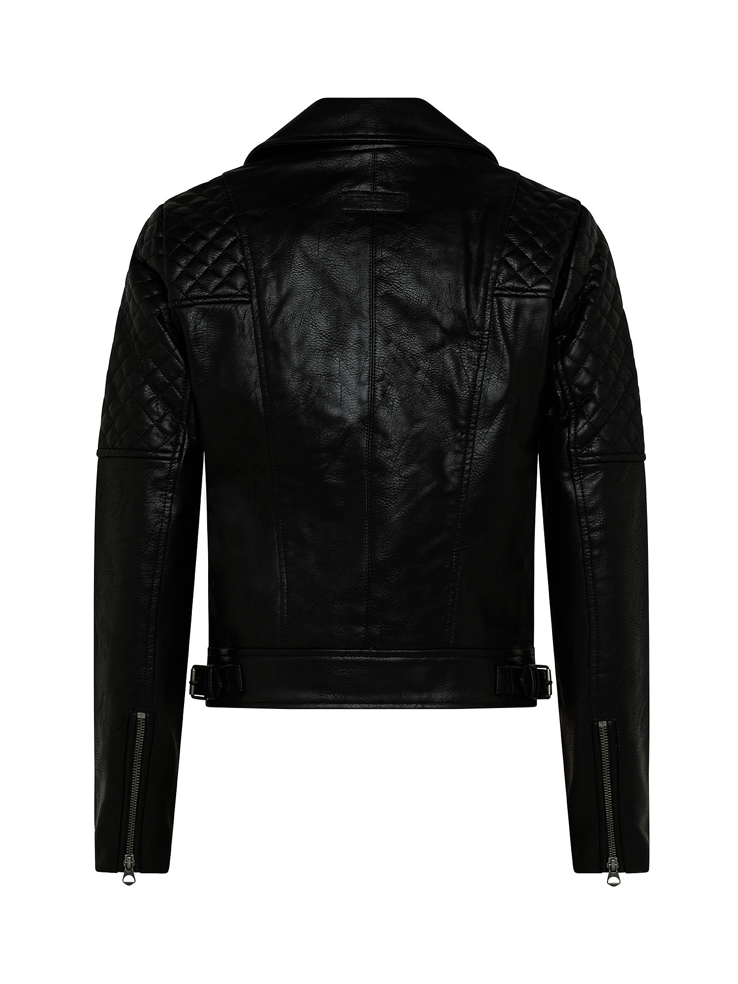 Astrid turn-up collar motorcycle jacket, Black, large image number 1