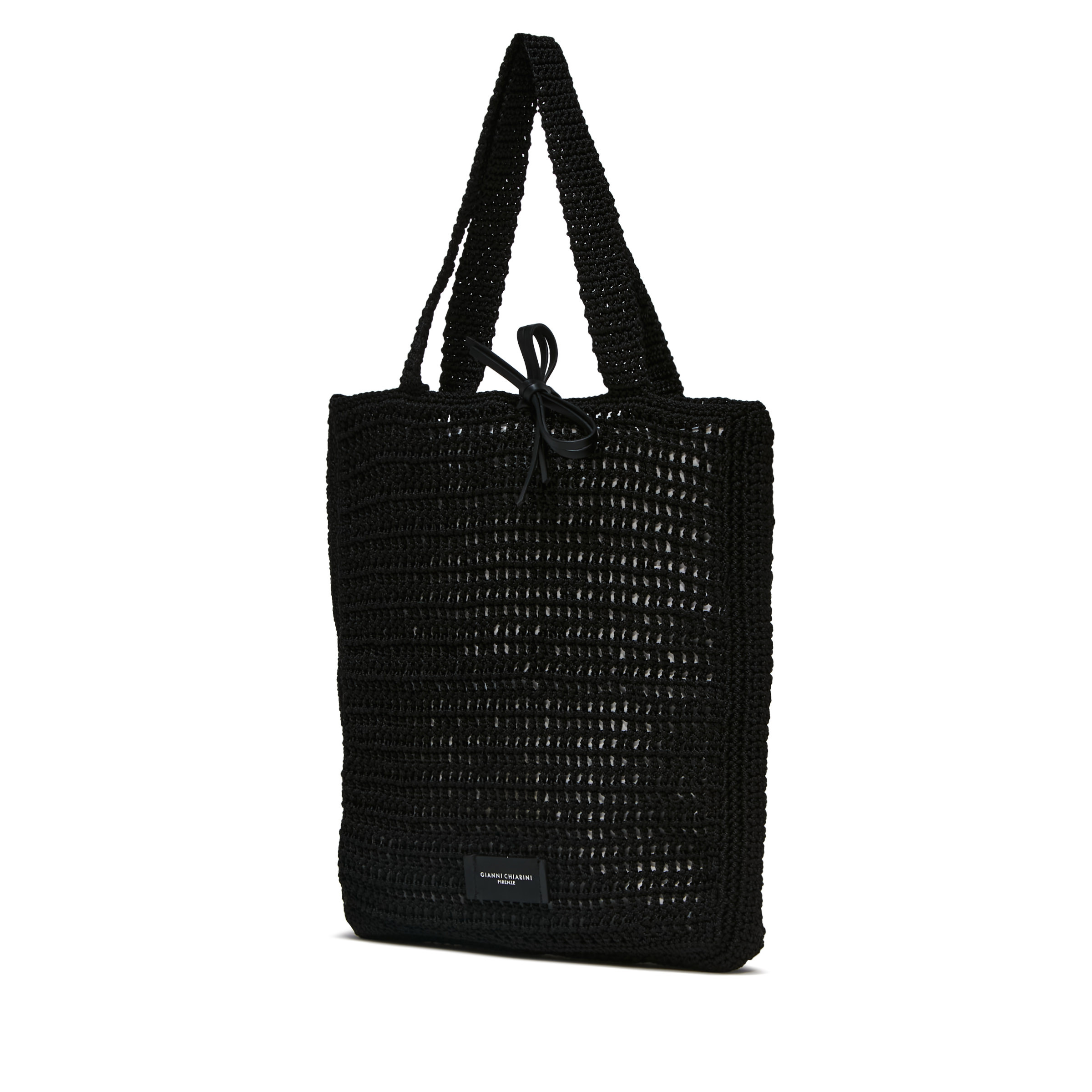Gianni Chiarini - Victoria bag in leather and fabric, Black, large image number 3