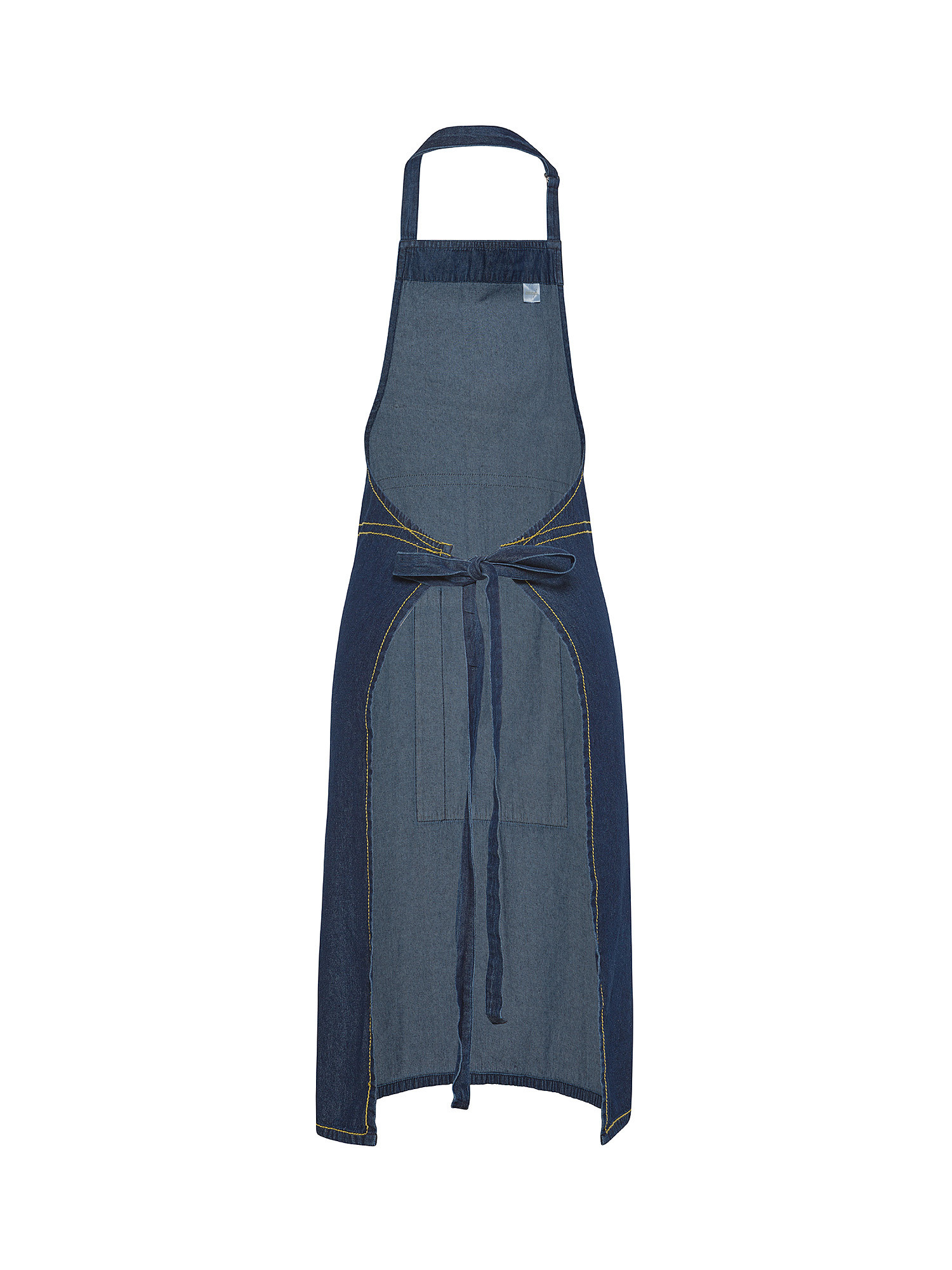 Cotton denim kitchen apron, Blue, large image number 1