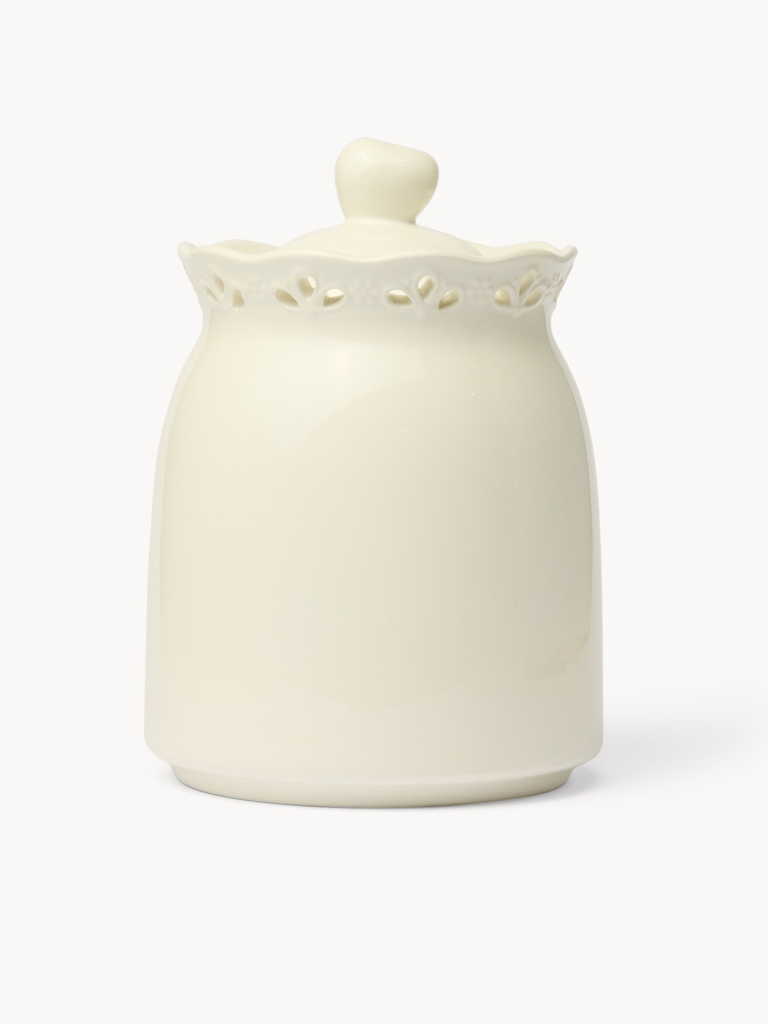 Biscottiera in ceramica traforata - Prezzo di lancio, Bianco, large image number 0