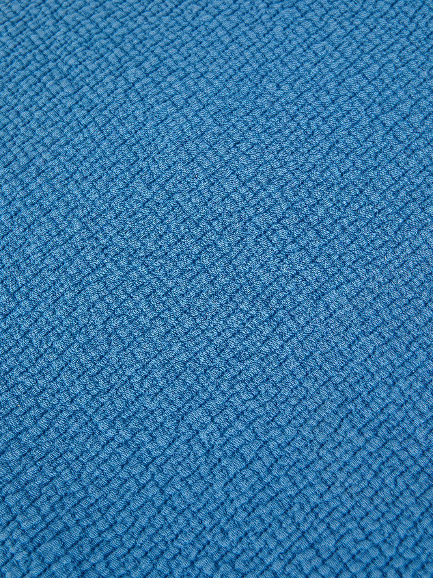 Solid color 100% cotton bedspread, Blue, large image number 1